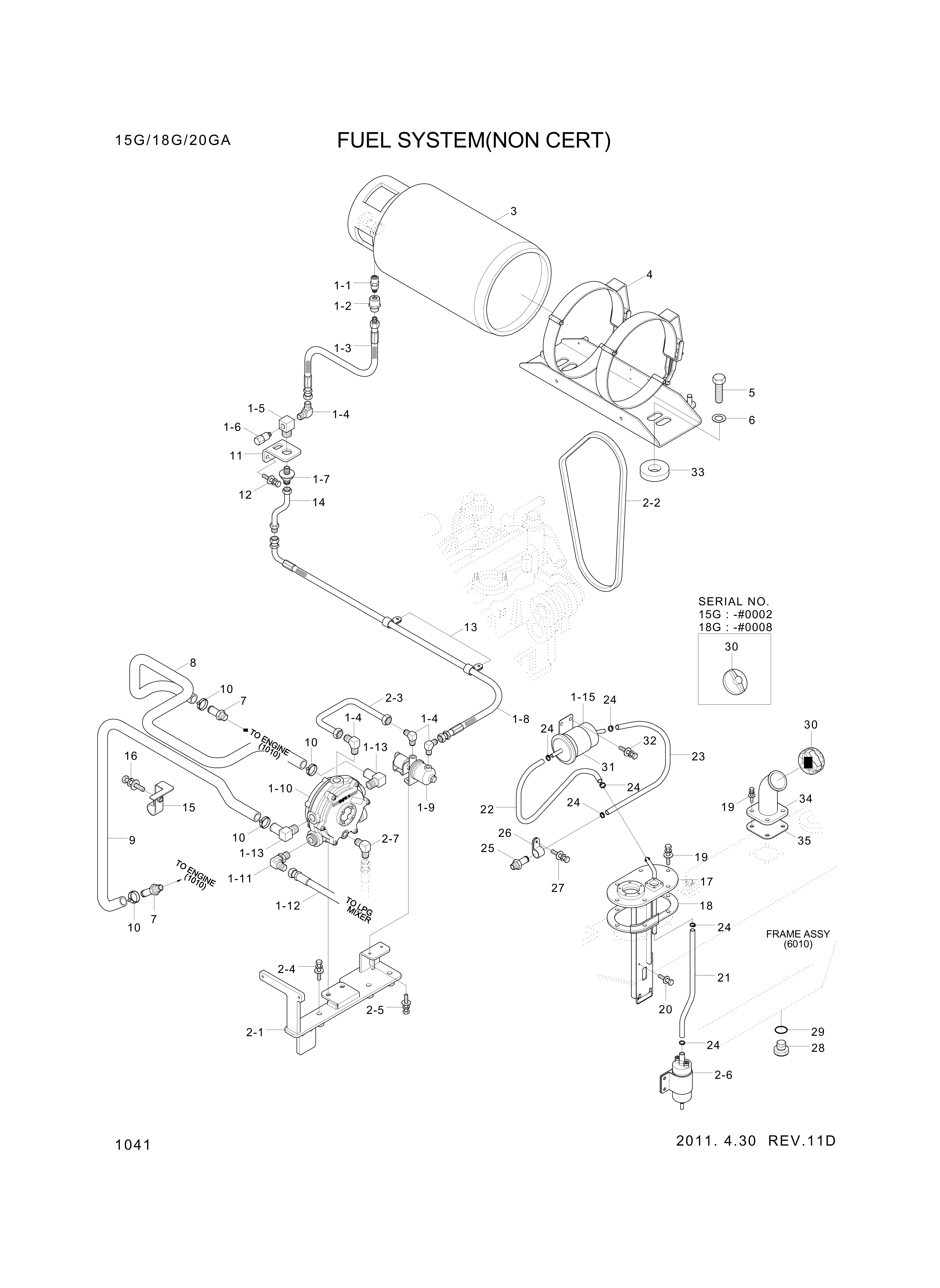 drawing for Hyundai Construction Equipment 11FB-50301 - HOSE-FUEL (figure 4)