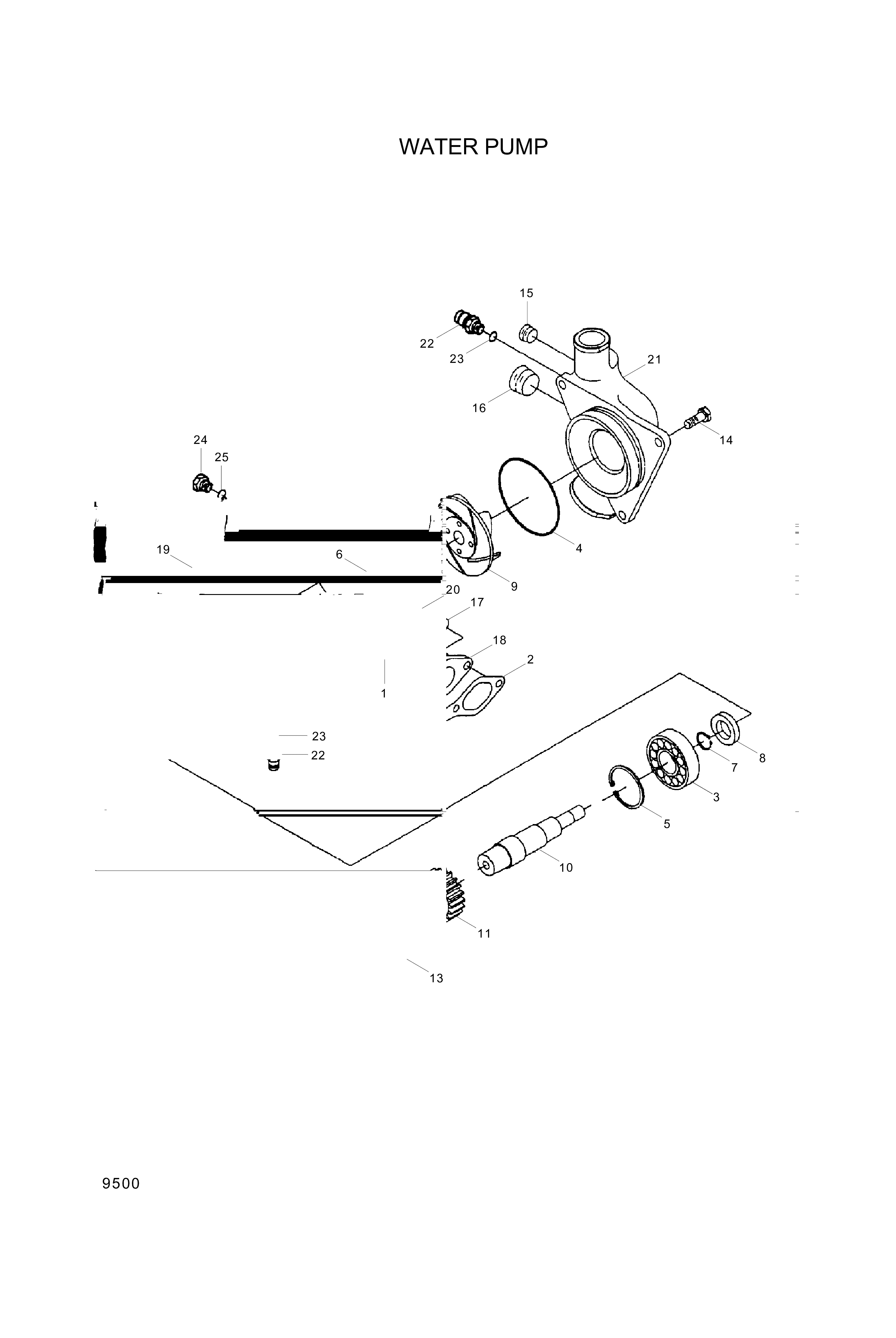 drawing for Hyundai Construction Equipment YUBP-04524 - COVER-WATERPUMP (figure 5)