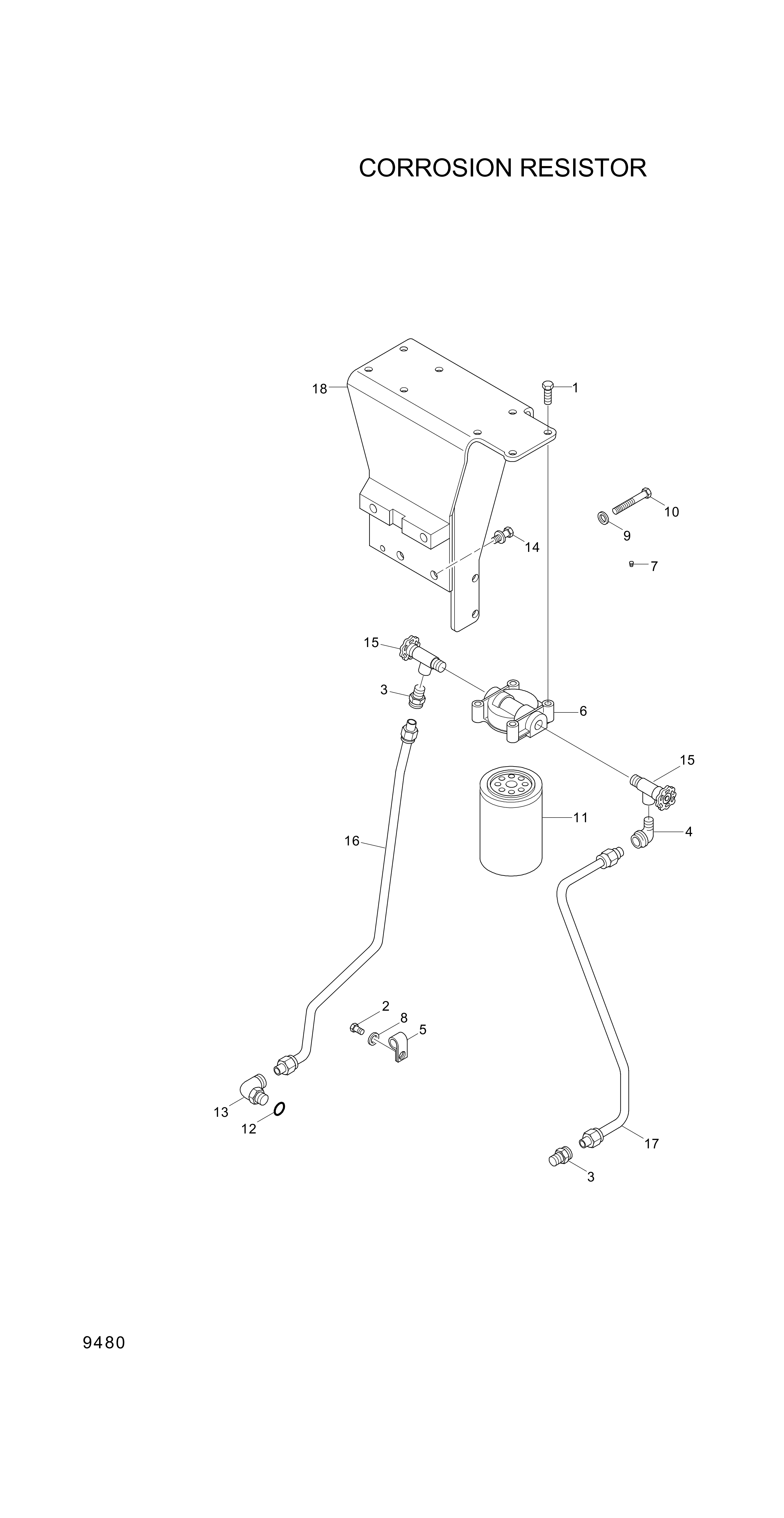 drawing for Hyundai Construction Equipment YUBP-06826 - VALVE-SHUTOFF (figure 3)