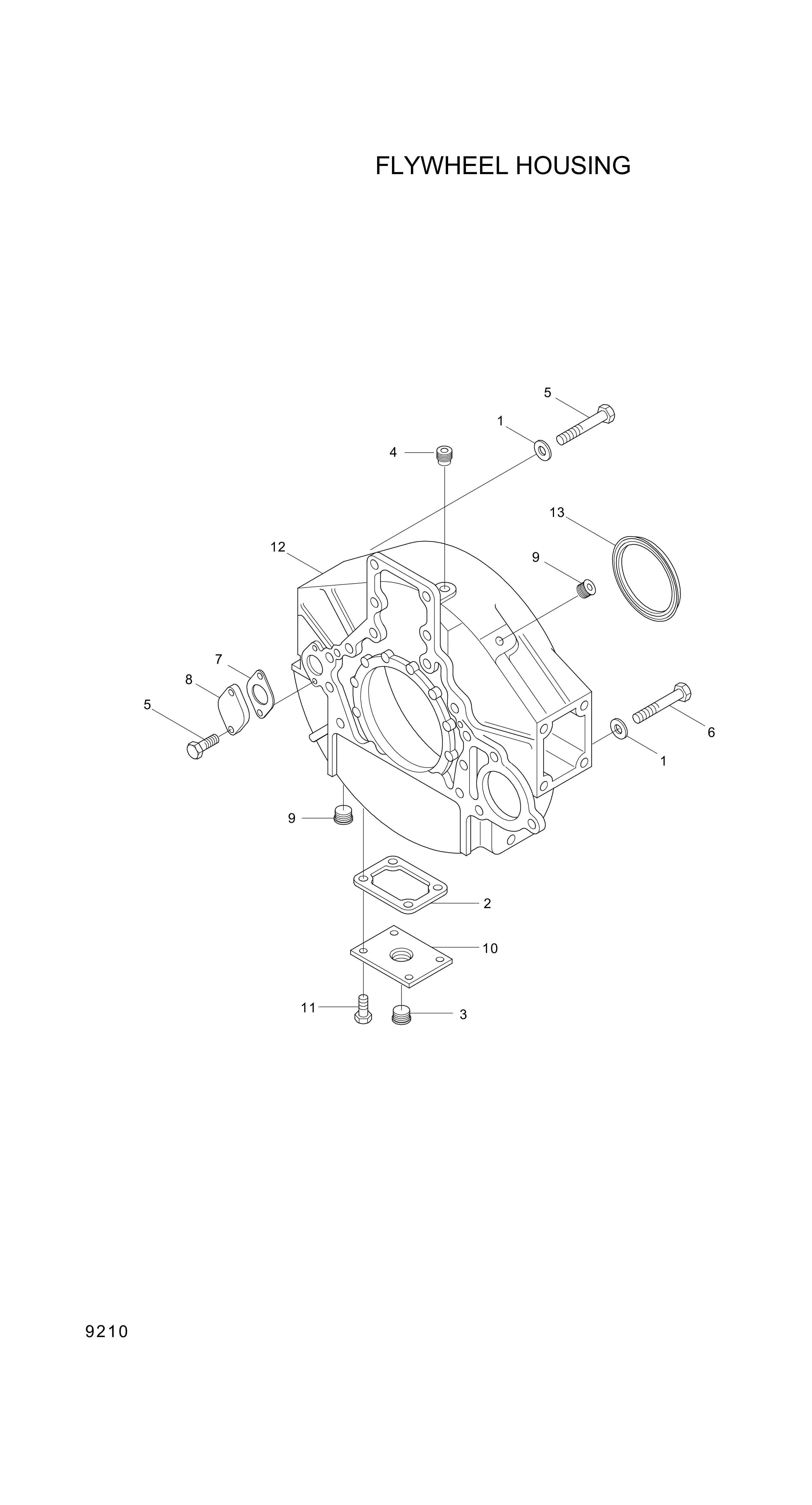 drawing for Hyundai Construction Equipment YUBP-05427 - HOUSING-FLYWHEEL (figure 4)