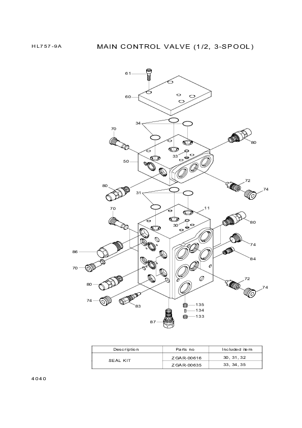 drawing for Hyundai Construction Equipment ZGAR-00676 - VALVE ASSY-RELIEF/PRESS