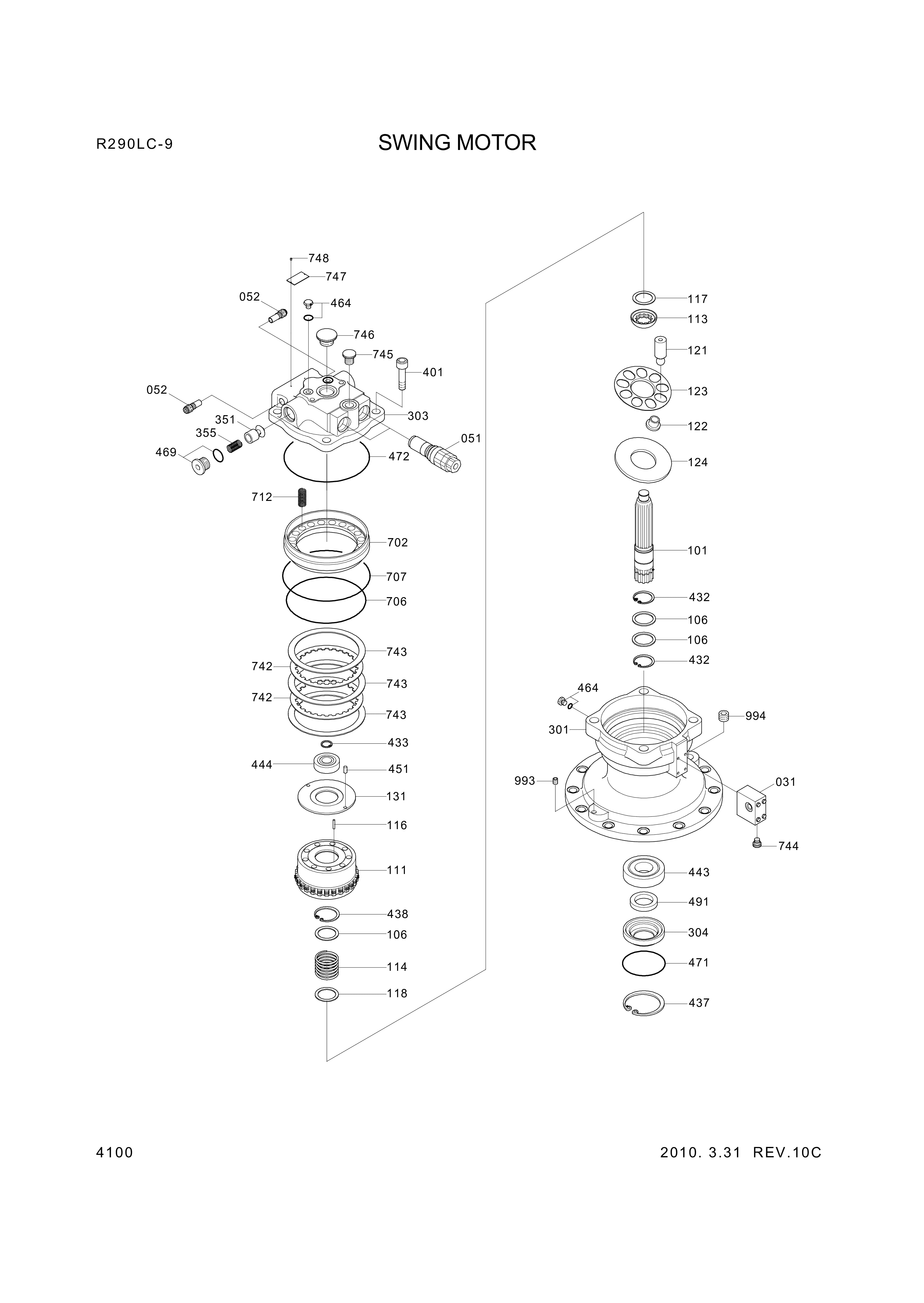 drawing for Hyundai Construction Equipment XKAH-01596 - MOTOR UNIT-SWING (figure 1)
