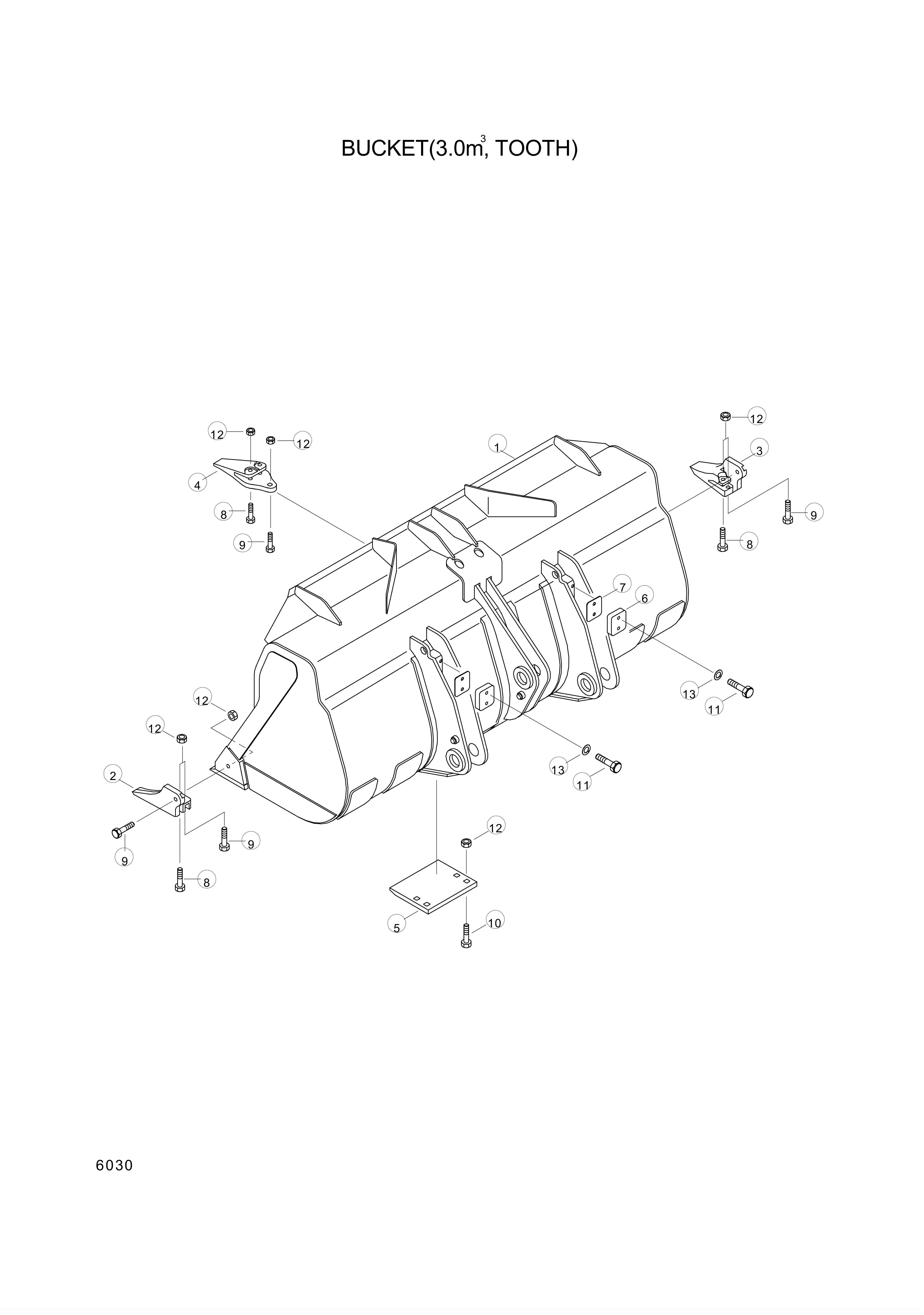drawing for Hyundai Construction Equipment 61L1-3032 - BOLT-TOOTH