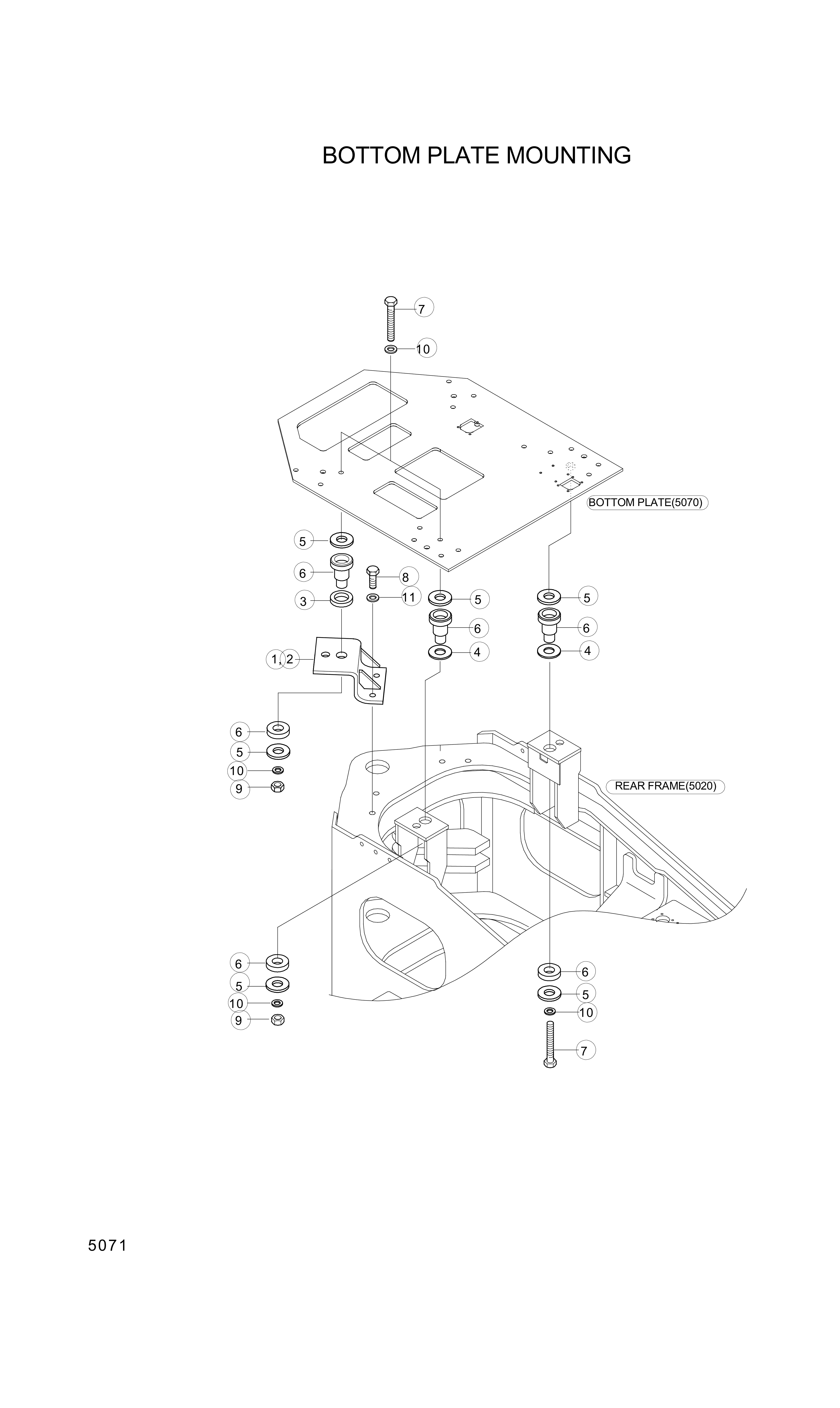 drawing for Hyundai Construction Equipment 74L1-10021 - BRACKET-RH