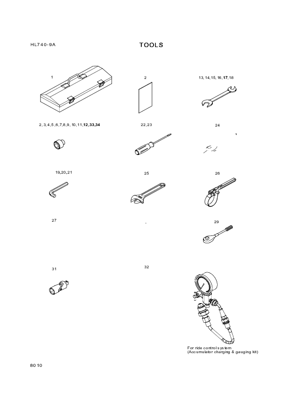 drawing for Hyundai Construction Equipment 94L1-20100 - DECAL-TOOL LIST (figure 4)