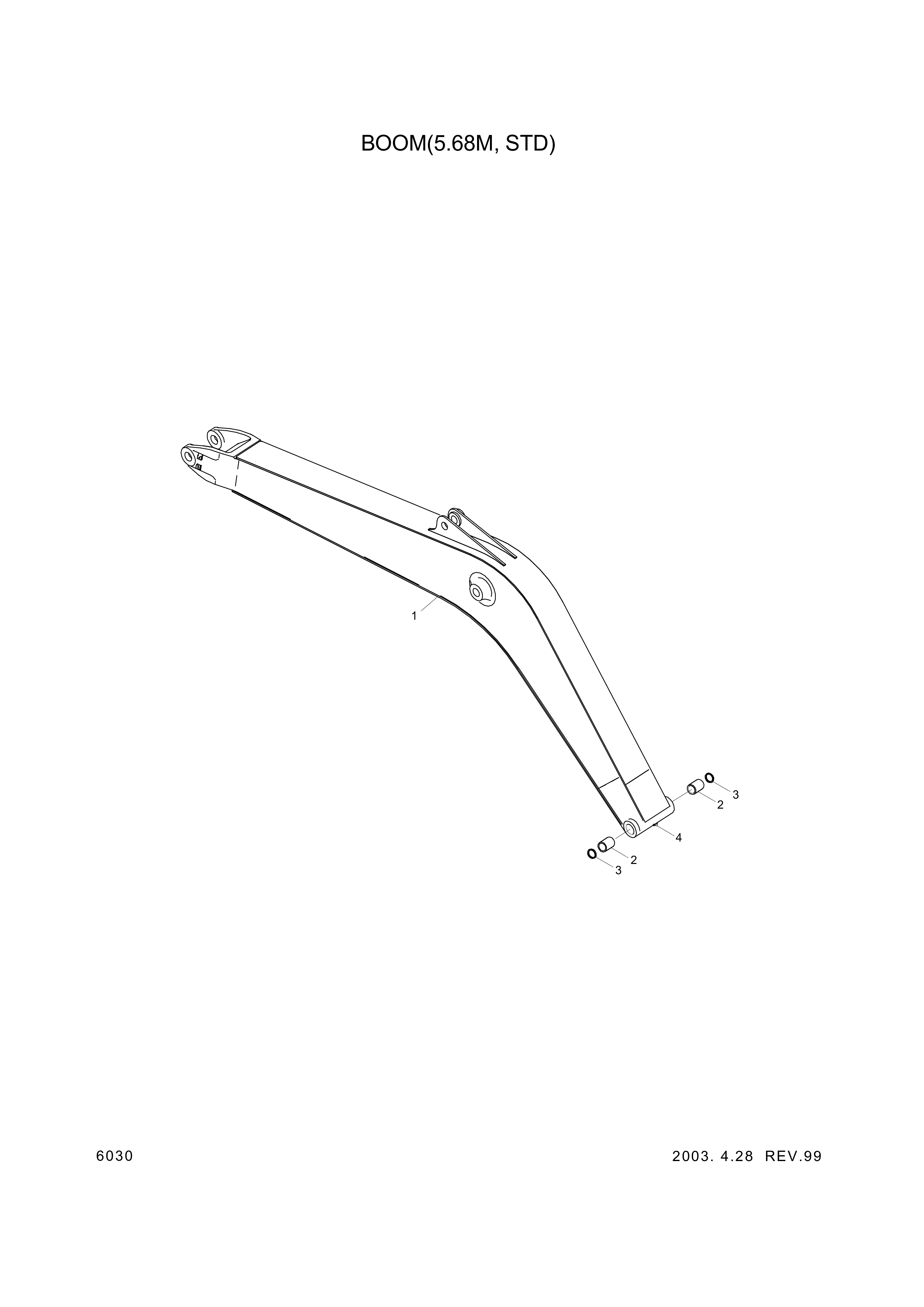 drawing for Hyundai Construction Equipment 61EM-10010 - BOOM ASSY-5.68M