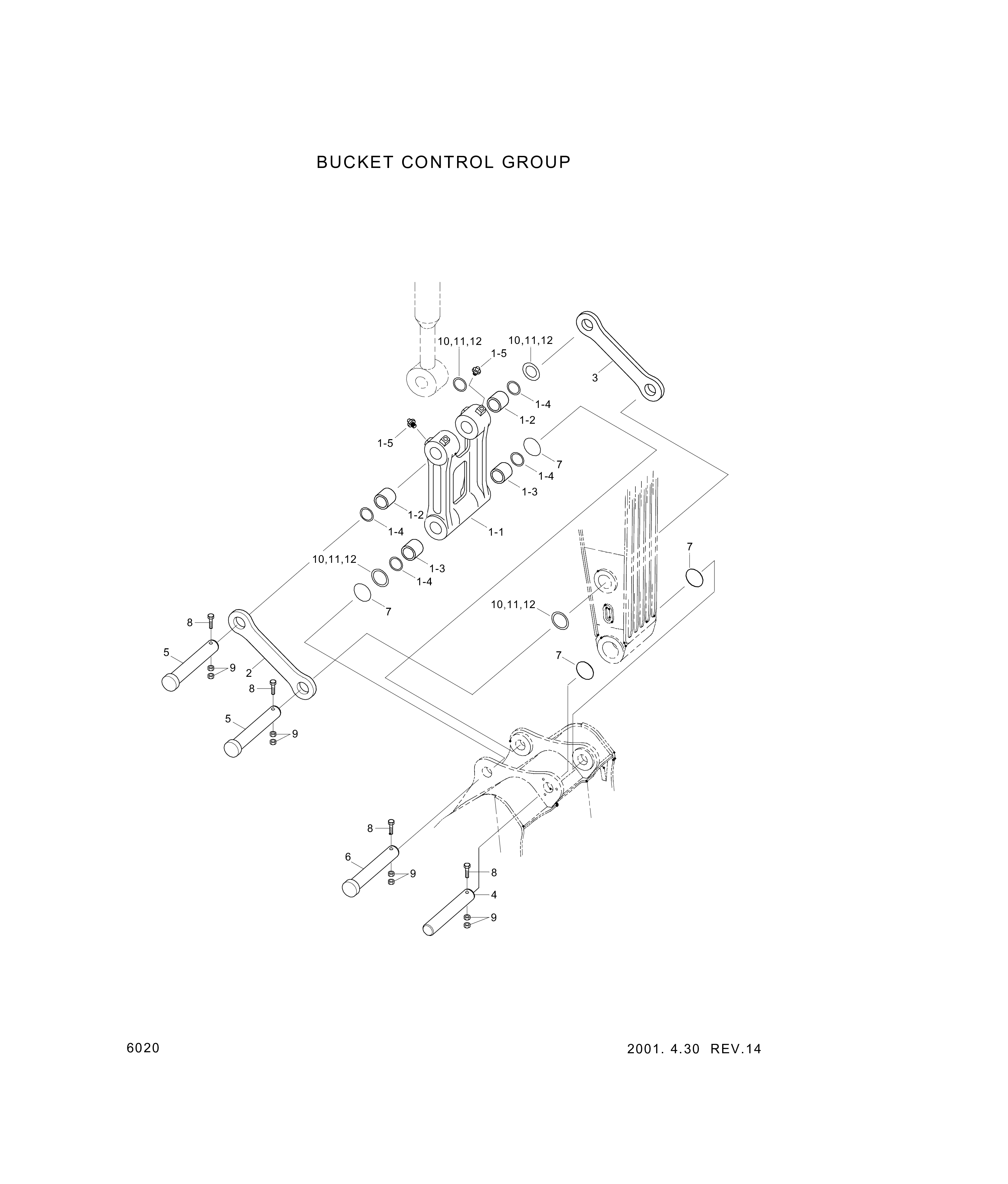 drawing for Hyundai Construction Equipment 61EM-41010 - ROD ASSY-CONTROL