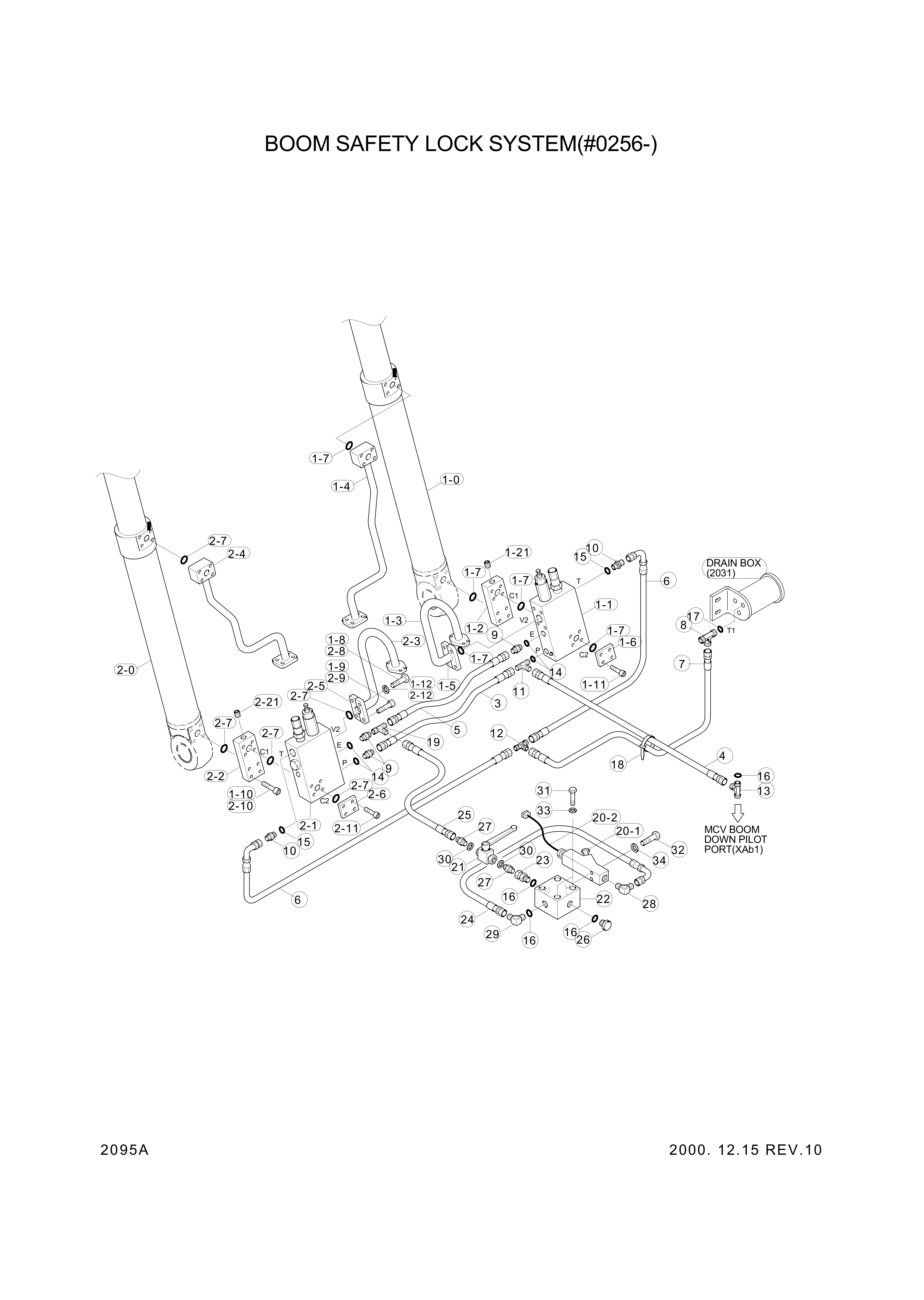 drawing for Hyundai Construction Equipment 31EK-90534 - PIPE ASSY-CYL VV LH (figure 1)
