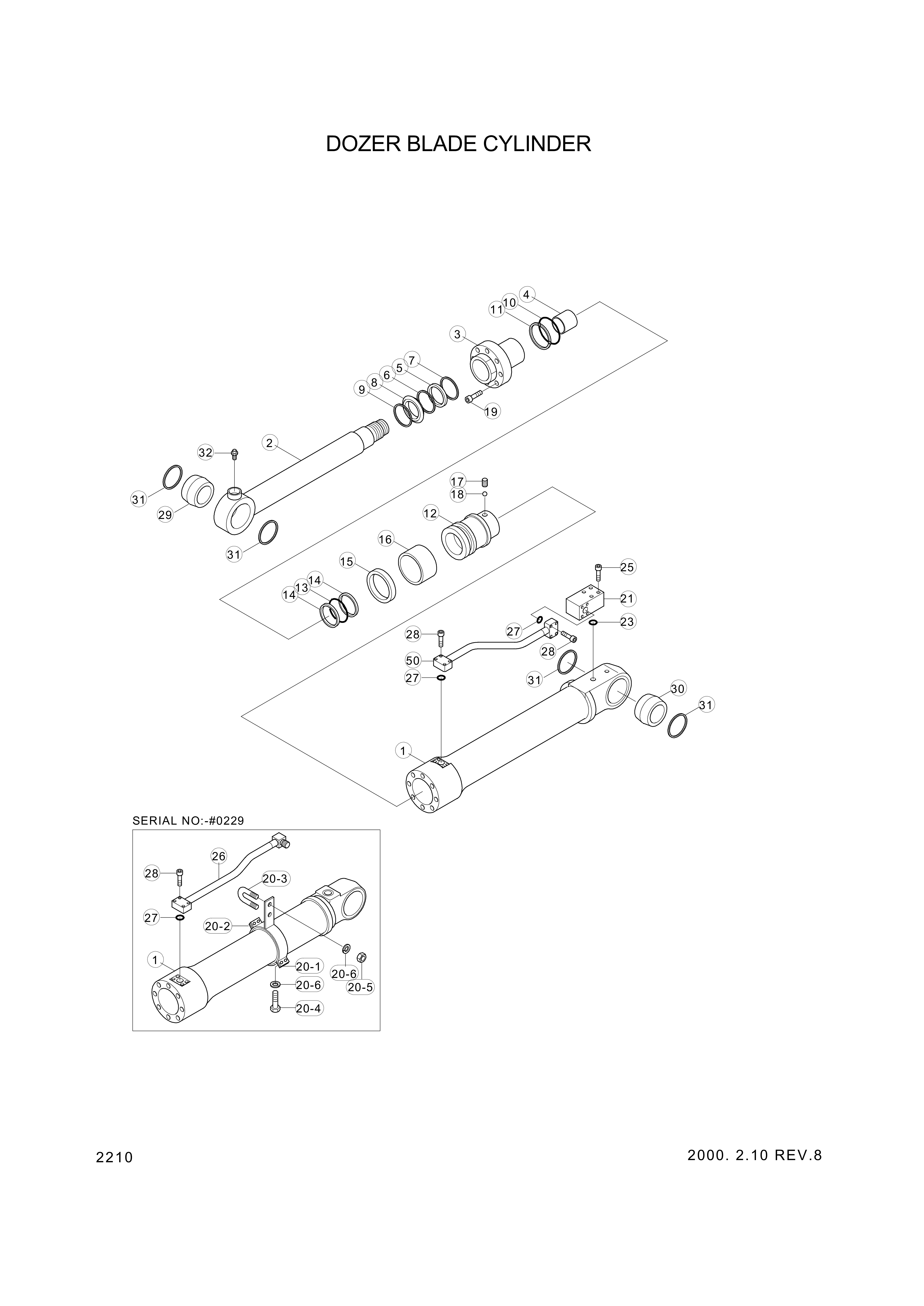 drawing for Hyundai Construction Equipment 31YC-12060 - BUSHING-PIN (figure 1)