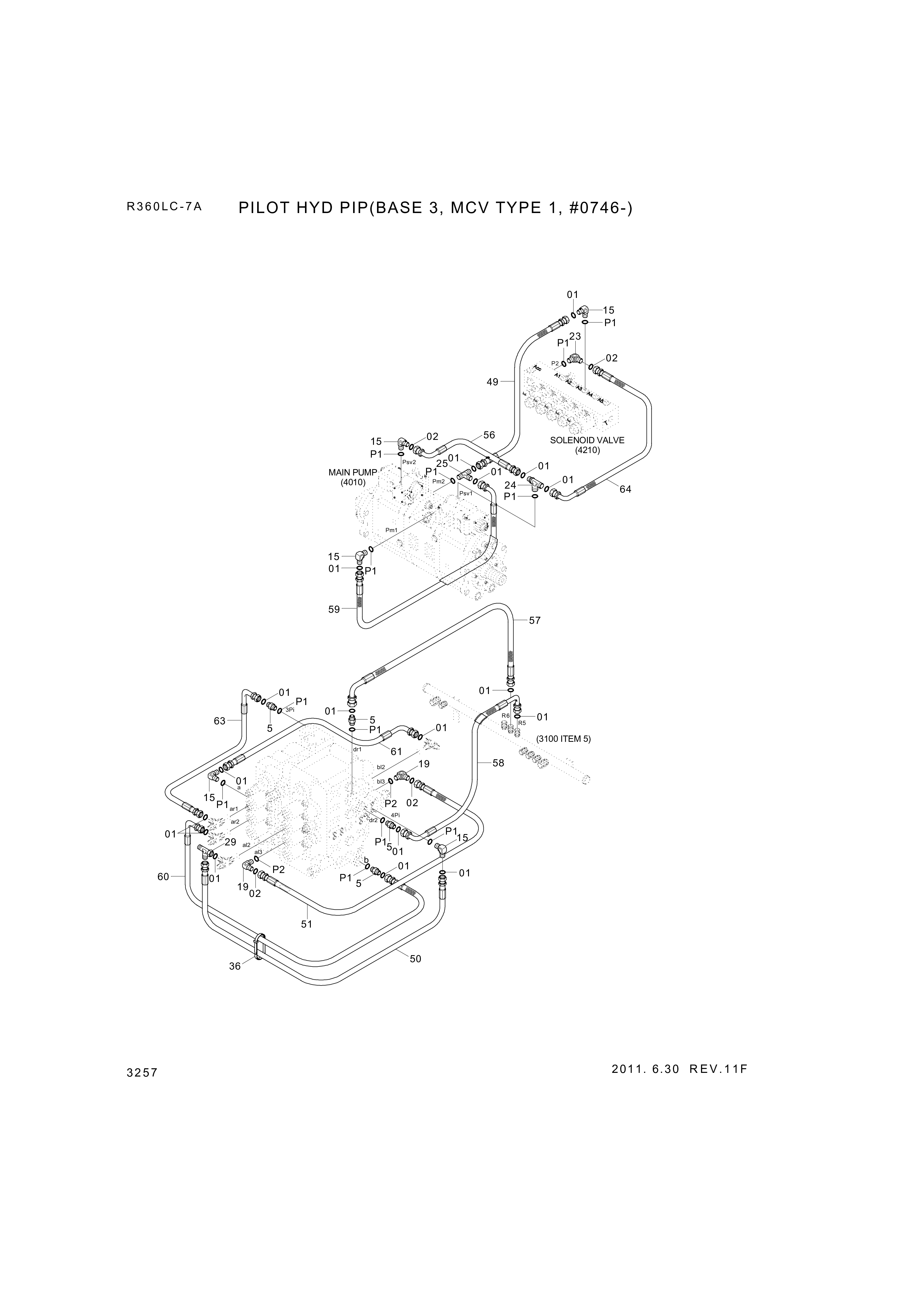 drawing for Hyundai Construction Equipment X420-042025 - HOSE ASSY-SYNF&ORFS (figure 4)