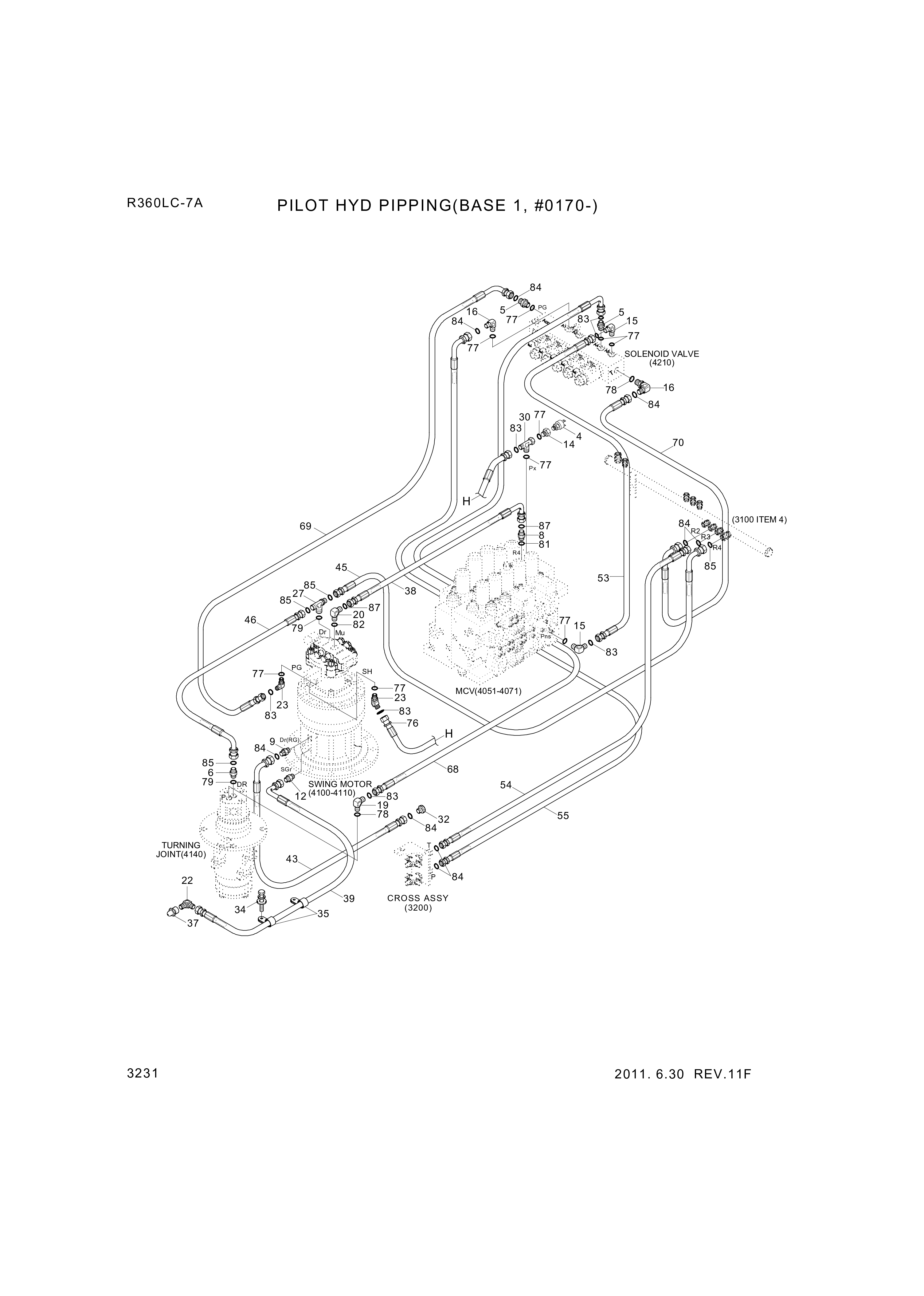 drawing for Hyundai Construction Equipment P930-082034 - HOSE ASSY-ORFS&THD