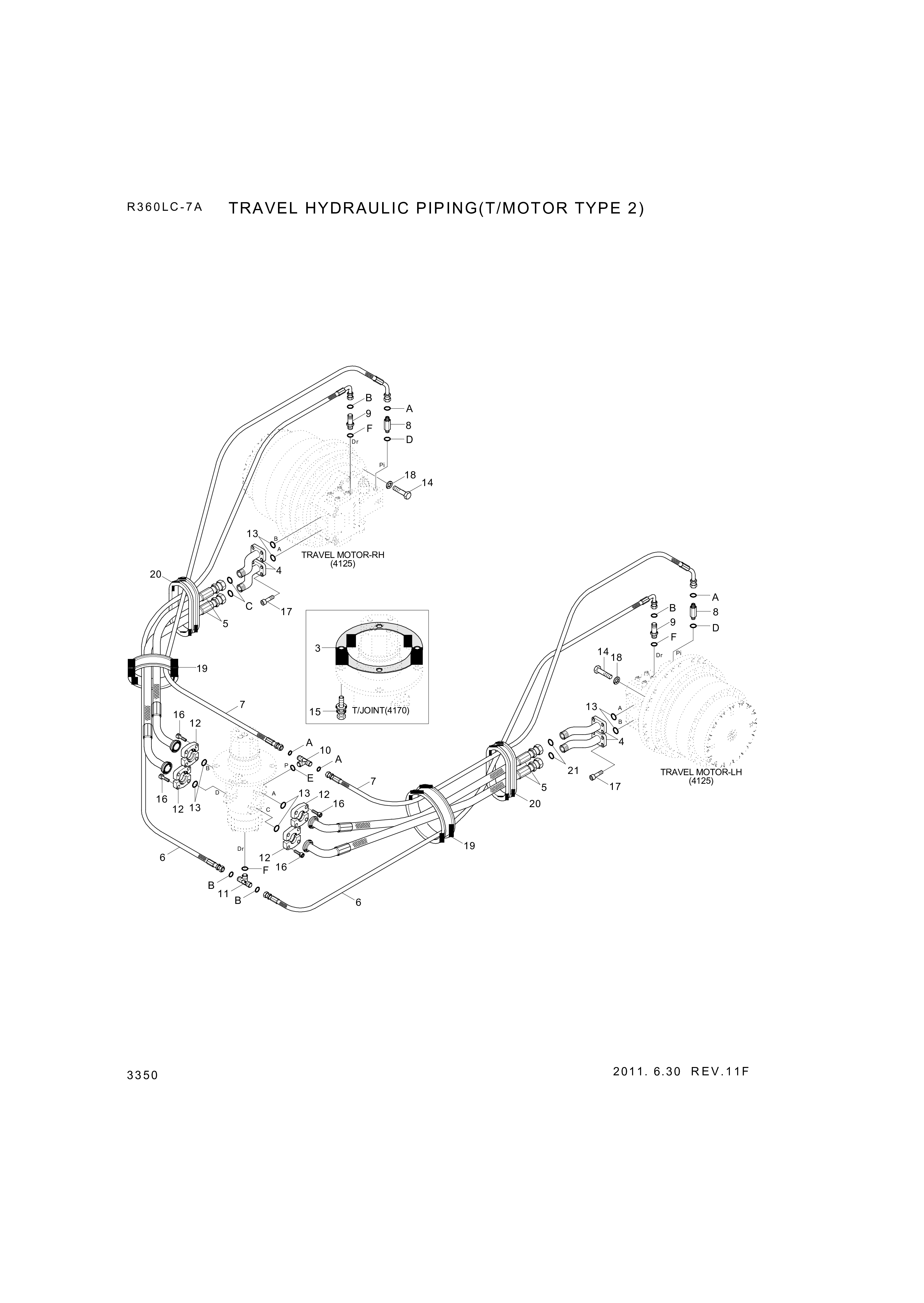 drawing for Hyundai Construction Equipment P980-167351-AS - HOSE ASSY-ORFSXFLG 90