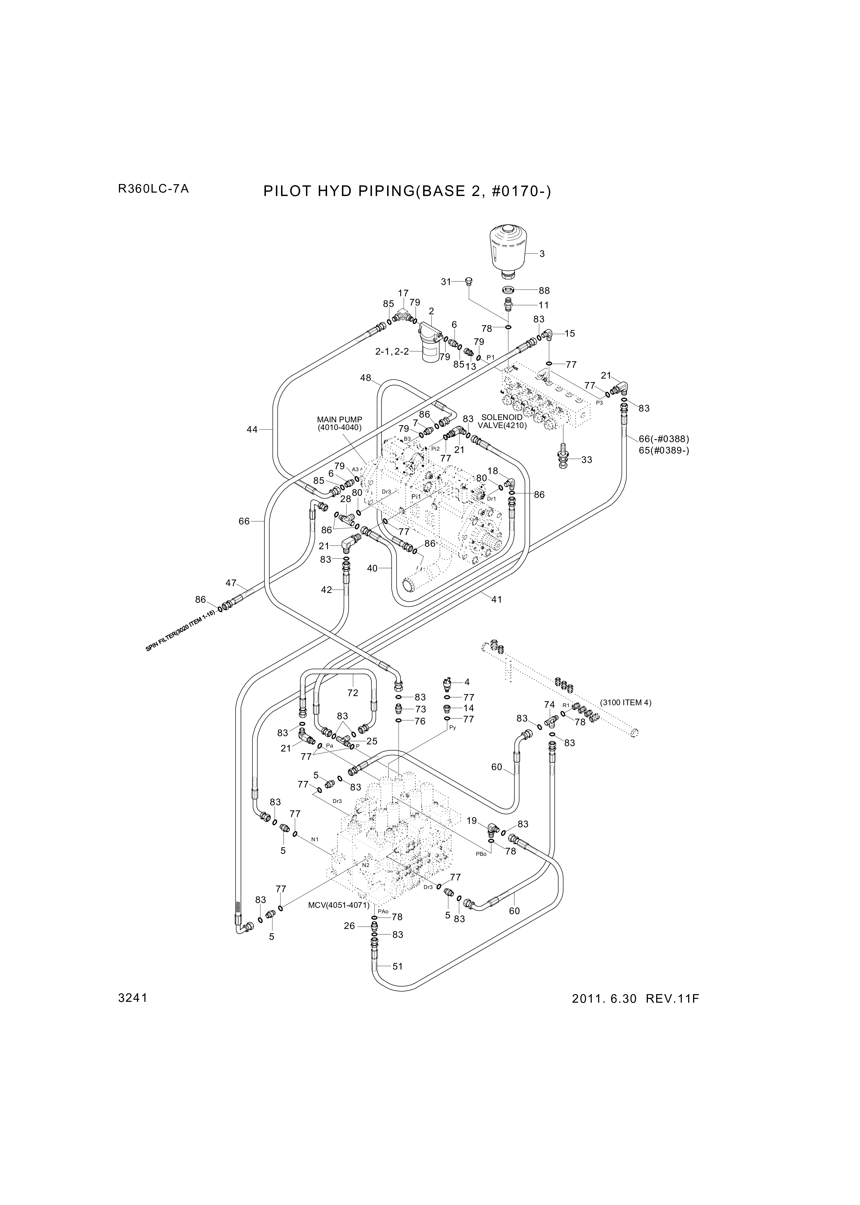drawing for Hyundai Construction Equipment P930-122015 - HOSE ASSY-ORFS&THD