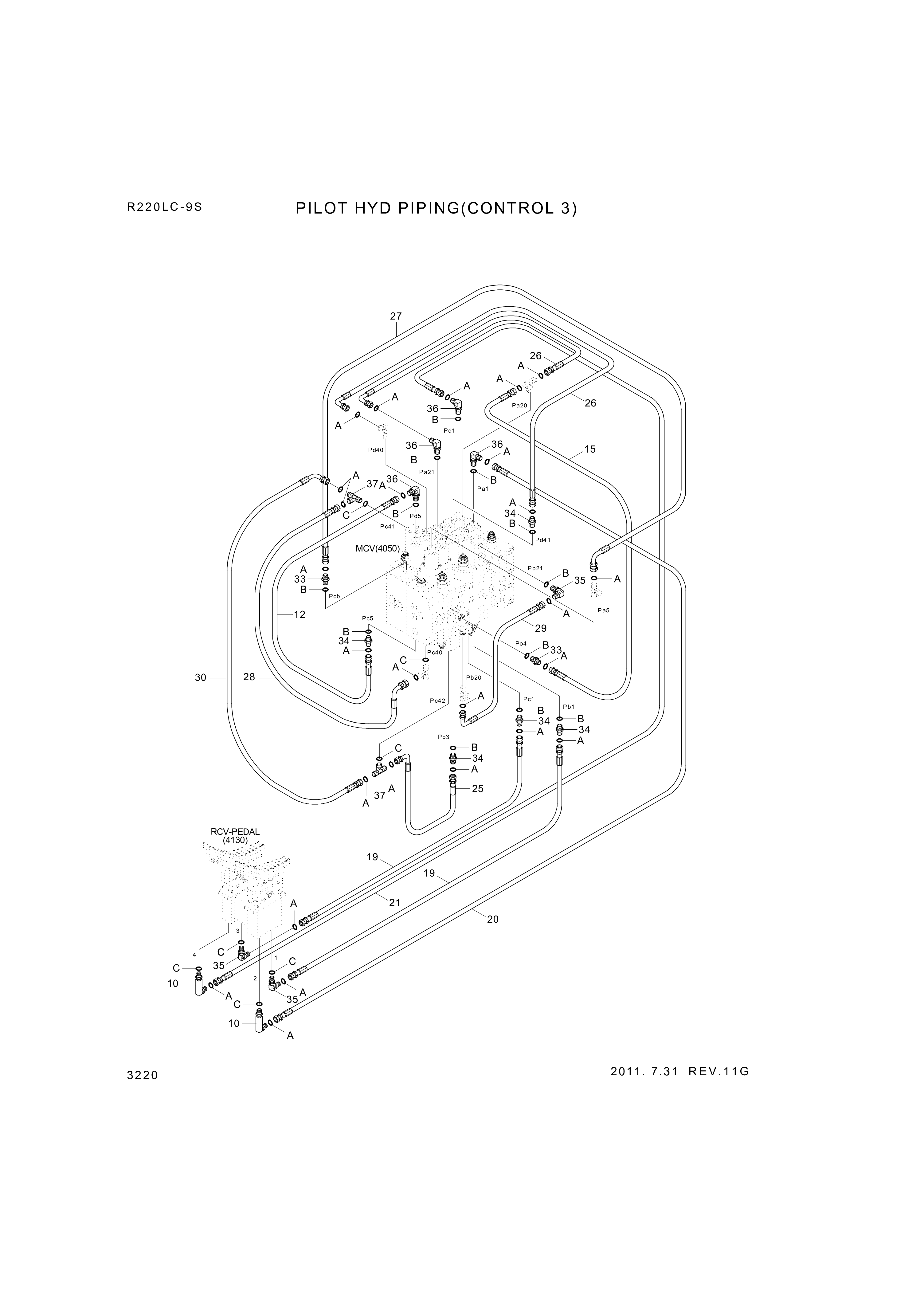 drawing for Hyundai Construction Equipment X420-042014 - HOSE ASSY-SYNF&ORFS (figure 5)