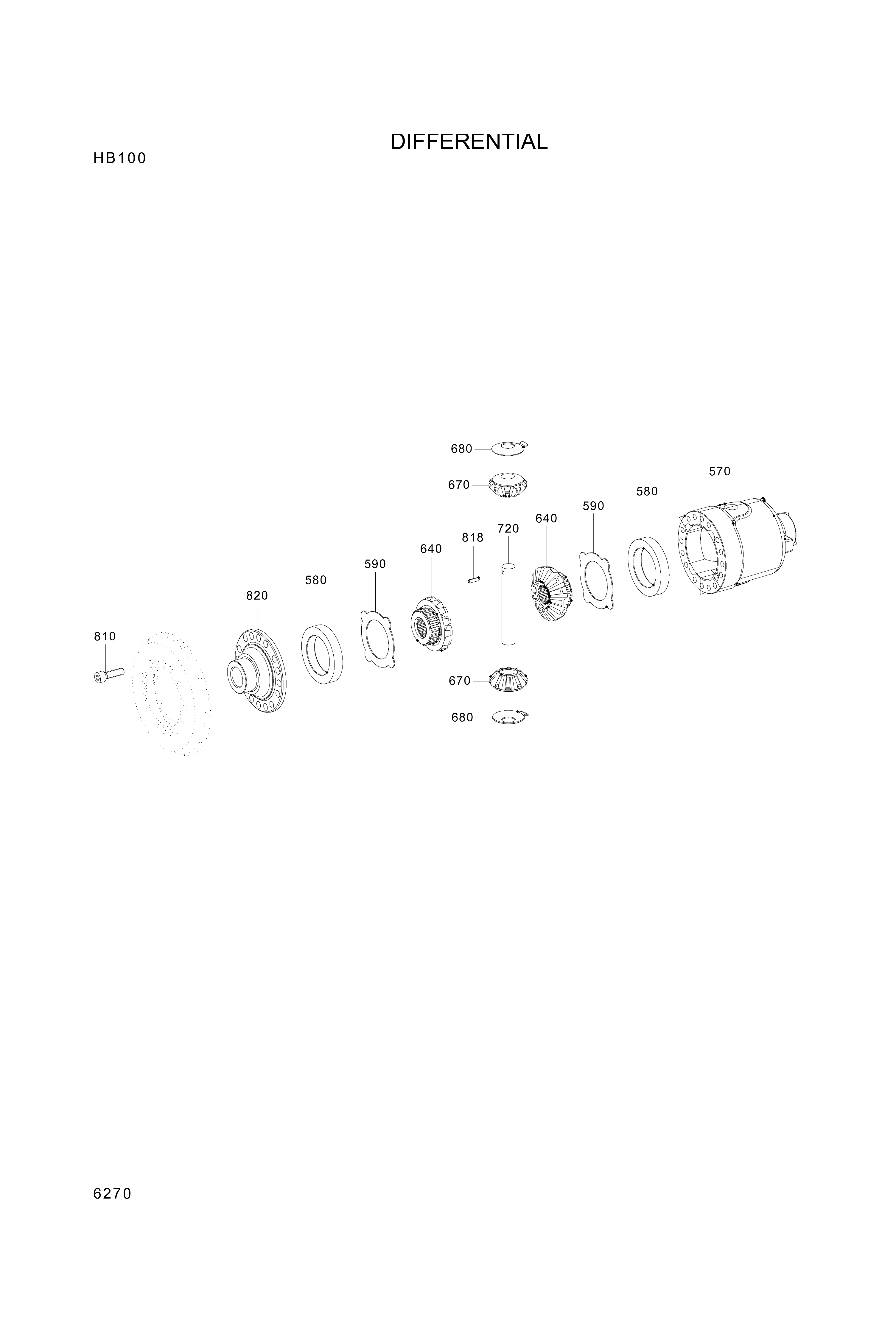 drawing for Hyundai Construction Equipment ZGAQ-03352 - SHAFT-DIFF (figure 1)