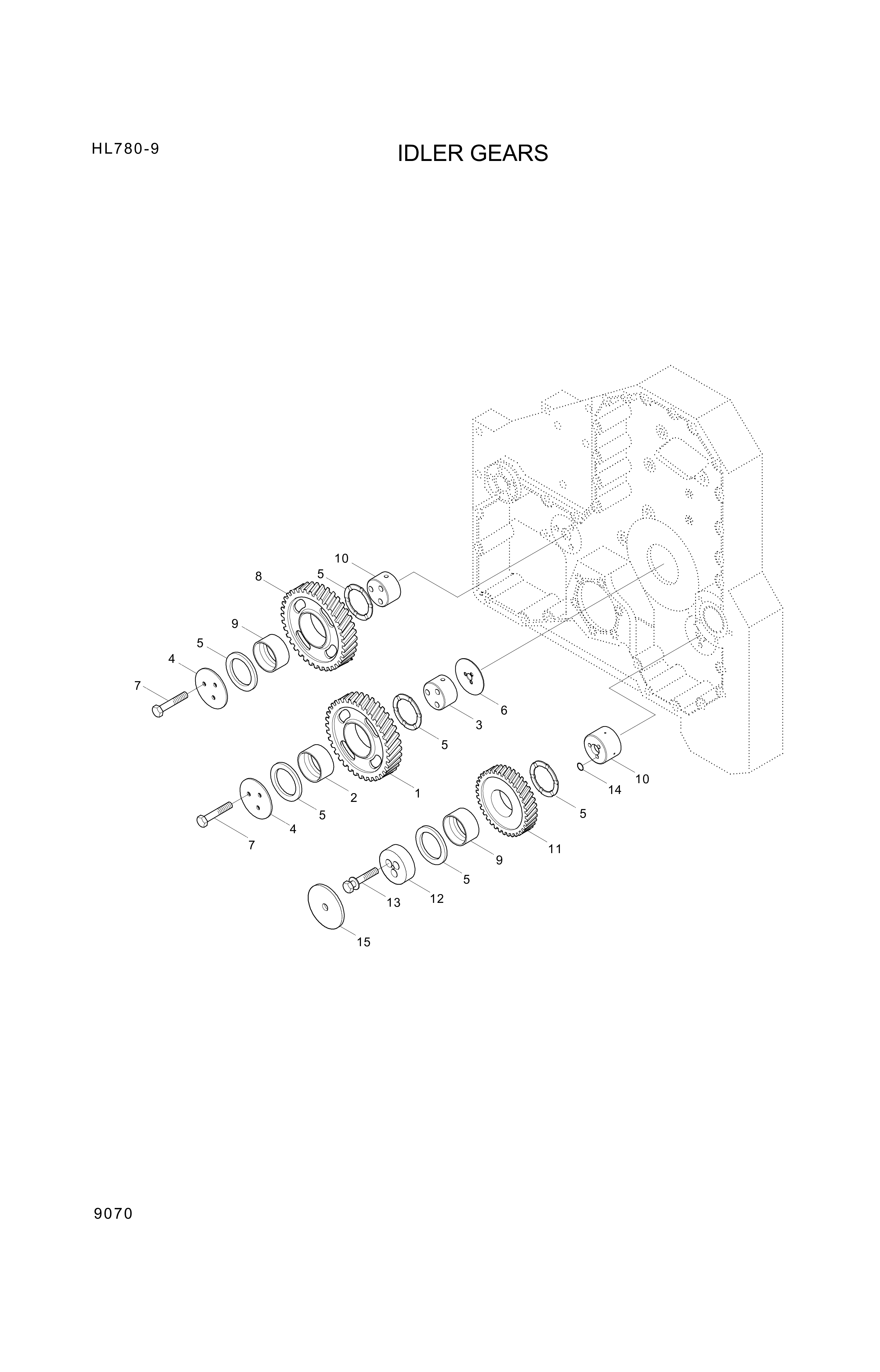 drawing for Hyundai Construction Equipment 3084533 - IDLER GEAR ASSY (figure 1)