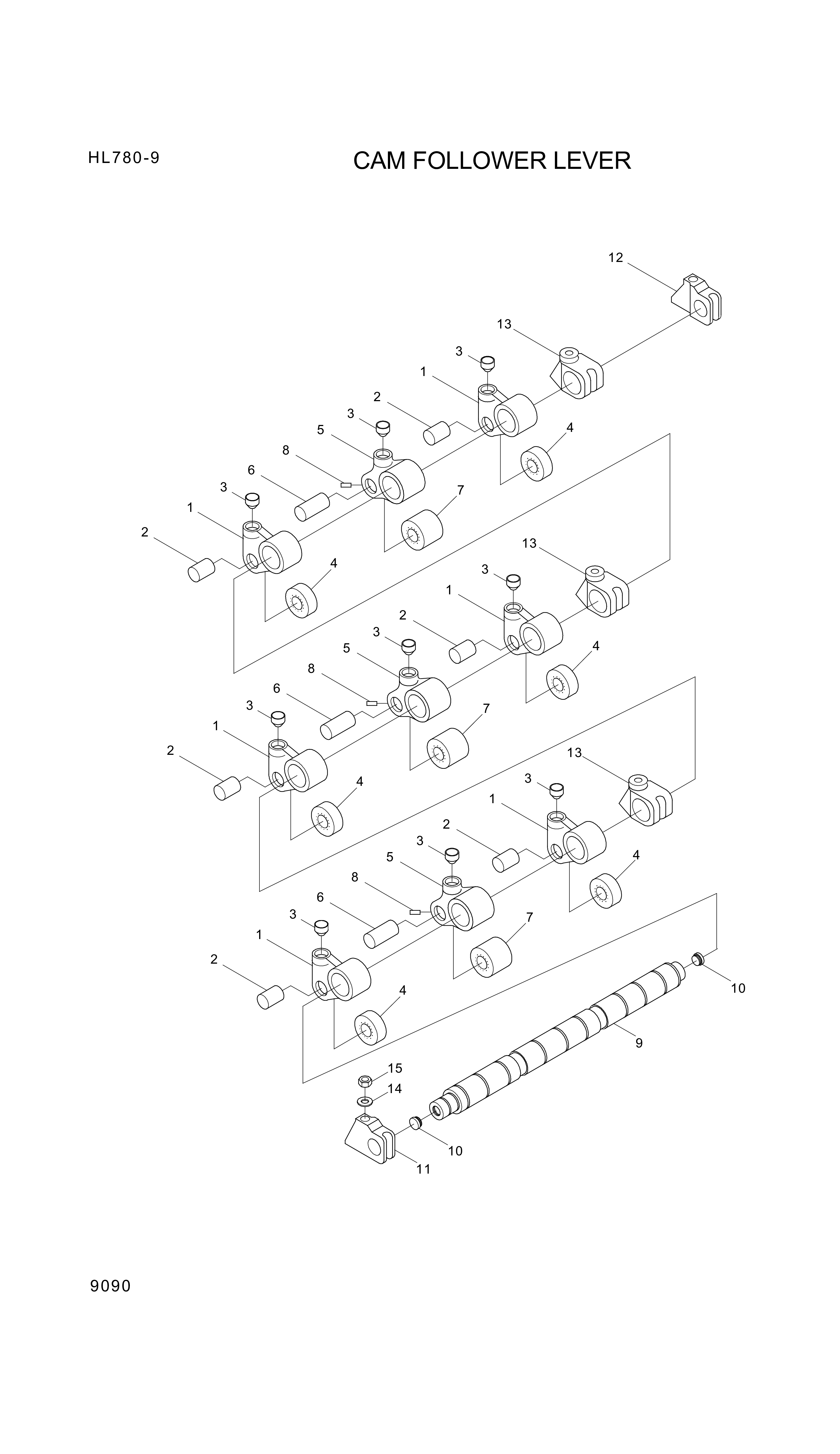 drawing for Hyundai Construction Equipment YUBP-05430 - LEVER-CAMFOLLOW (figure 3)