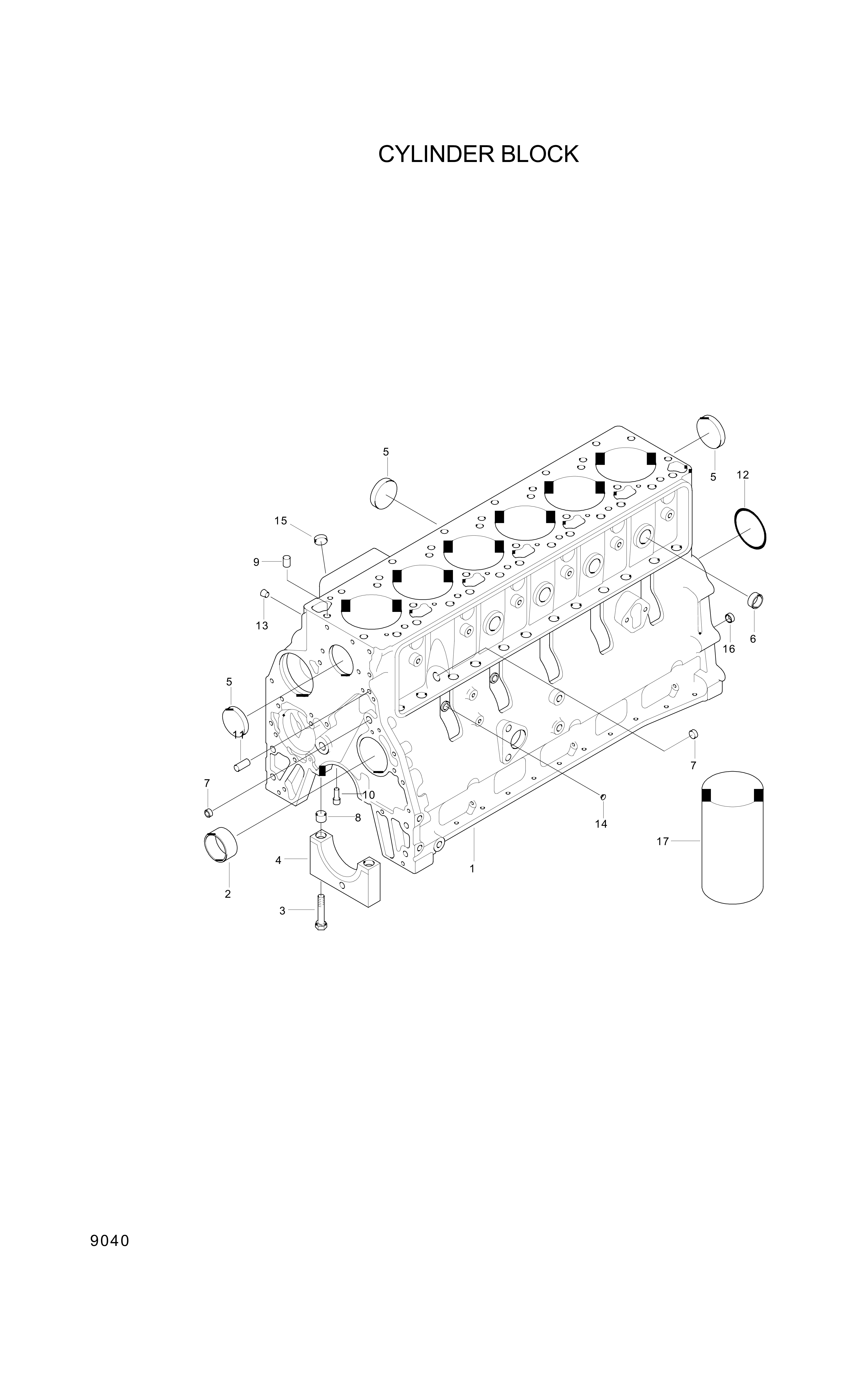 drawing for Hyundai Construction Equipment YUBP-06974 - BUSHING (figure 1)