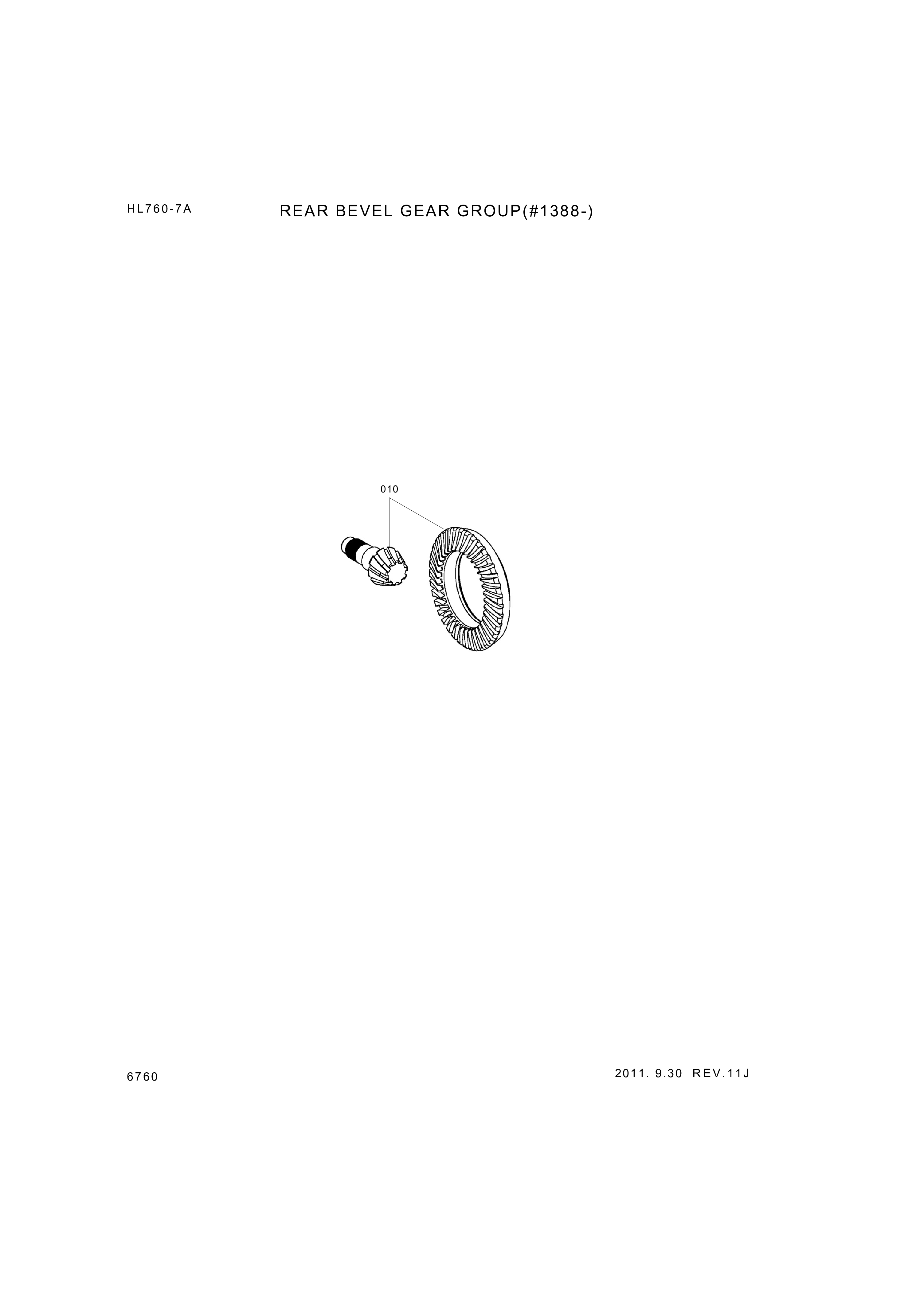 drawing for Hyundai Construction Equipment ZGAQ-03927 - GEAR SET-BEVEL (figure 1)
