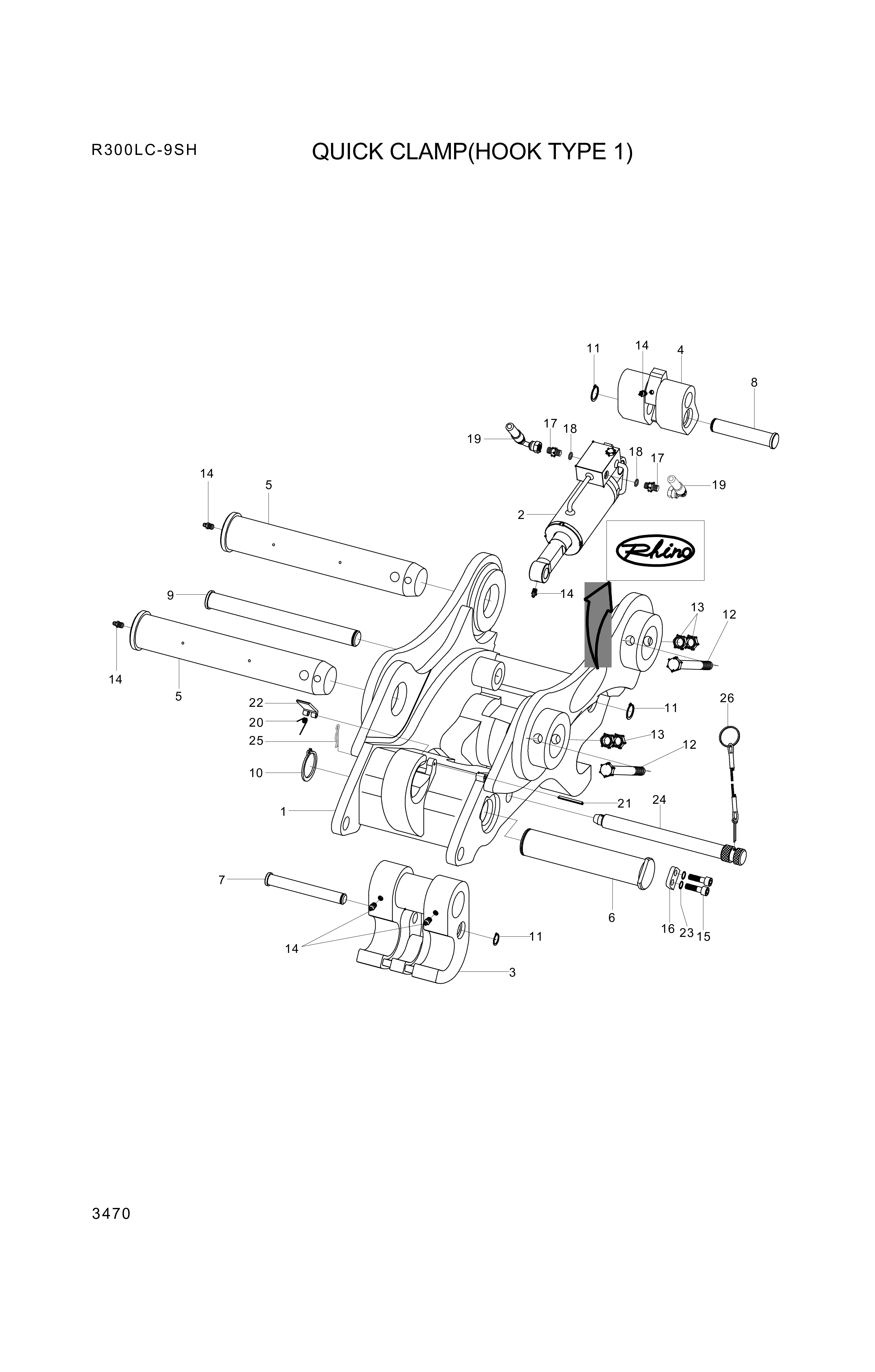 drawing for Hyundai Construction Equipment XKBP-00264 - PIN-STOP