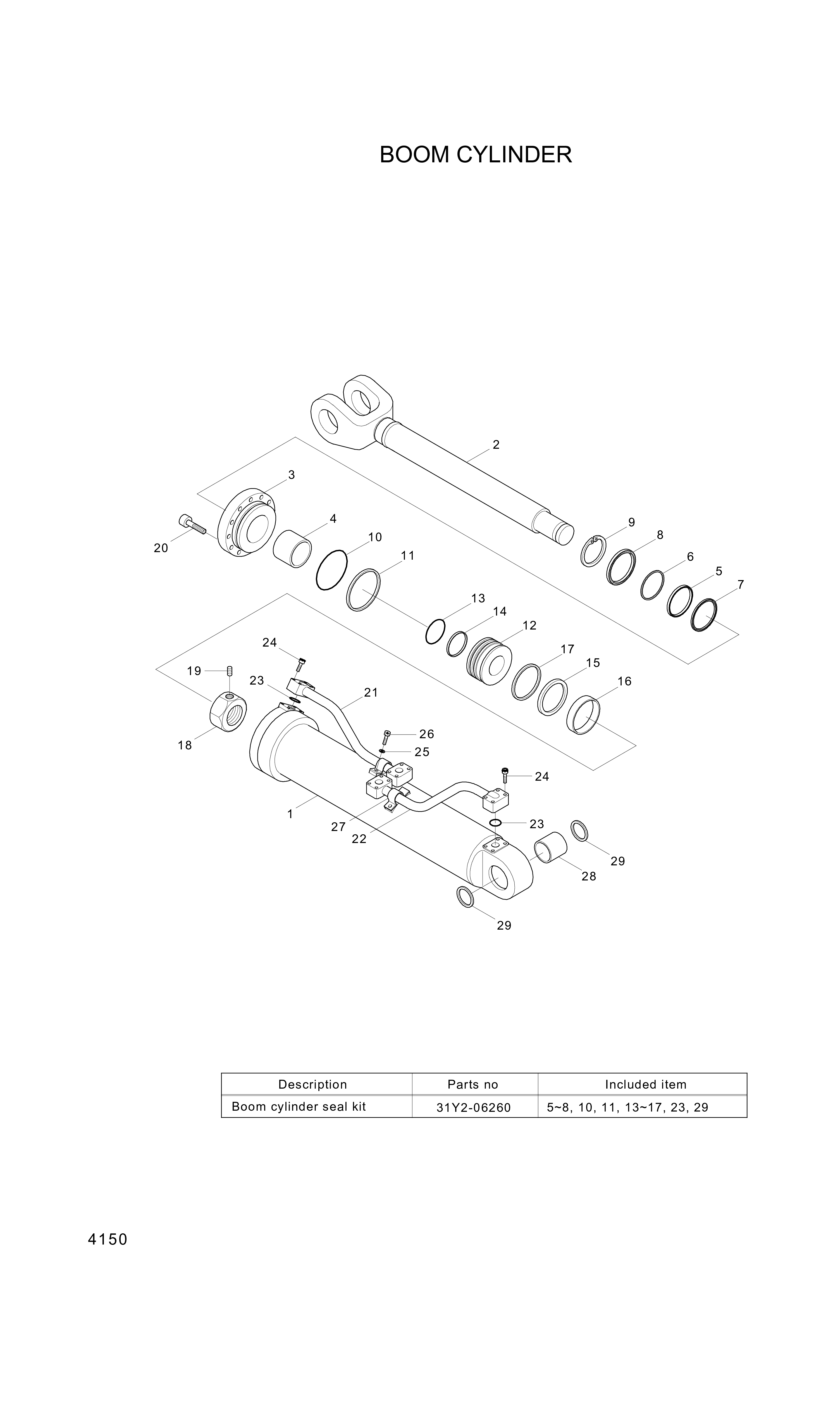 drawing for Hyundai Construction Equipment 333-15 - SEAL-PISTON (figure 4)