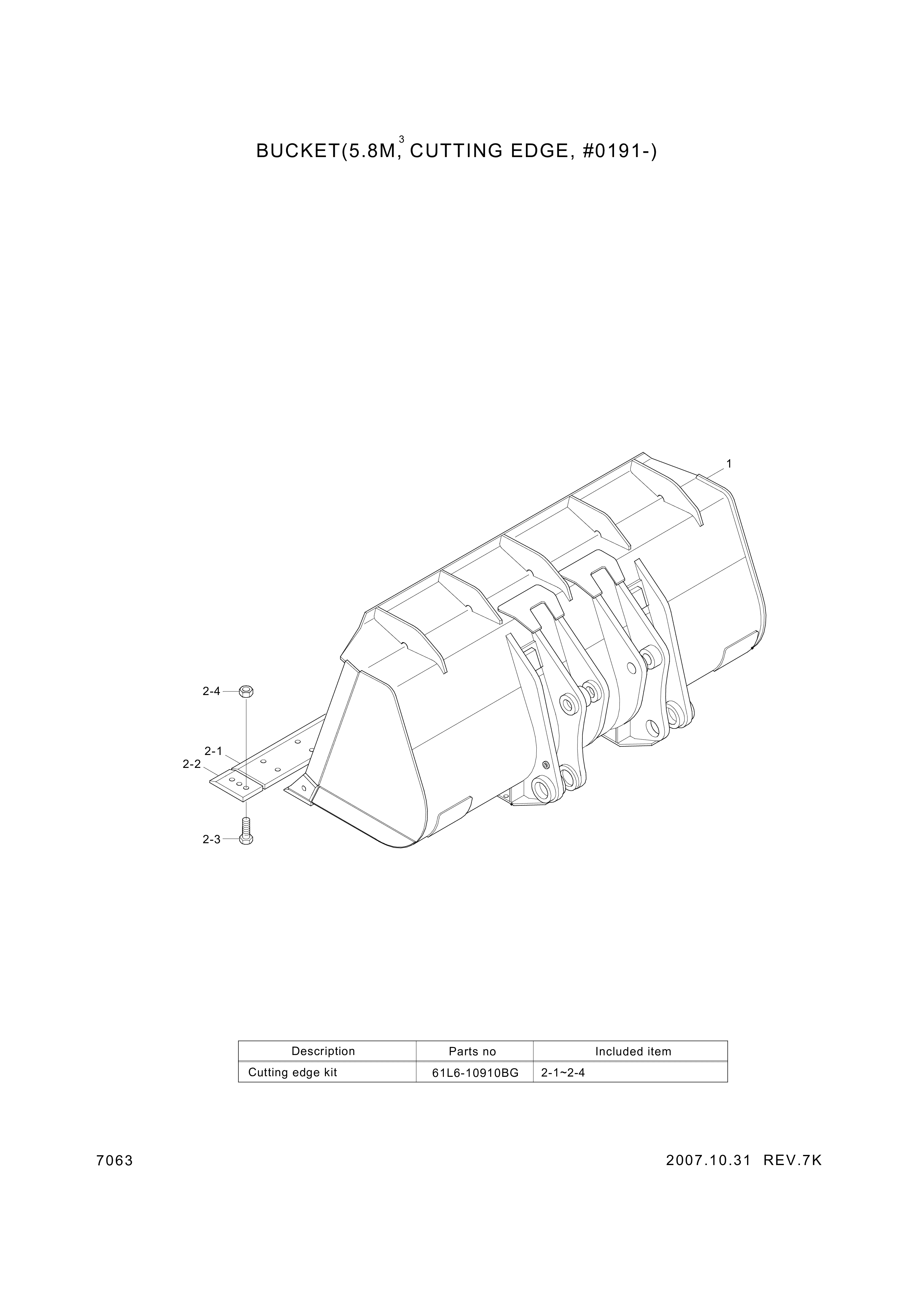 drawing for Hyundai Construction Equipment 61L6-00301 - CUTTINGEDGE-CT