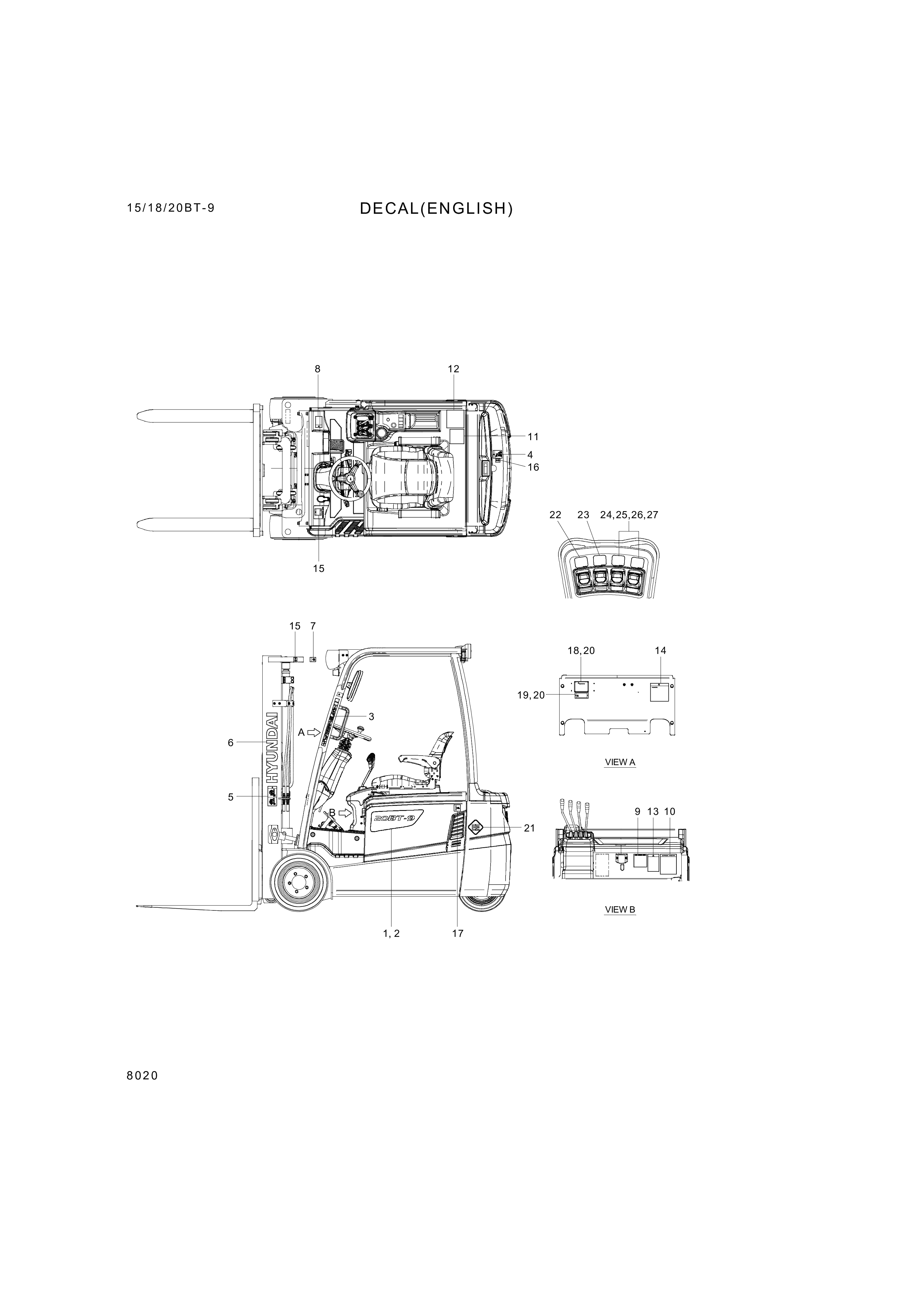 drawing for Hyundai Construction Equipment 99FG-00182 - DECAL-BRAKE FLUID (figure 3)