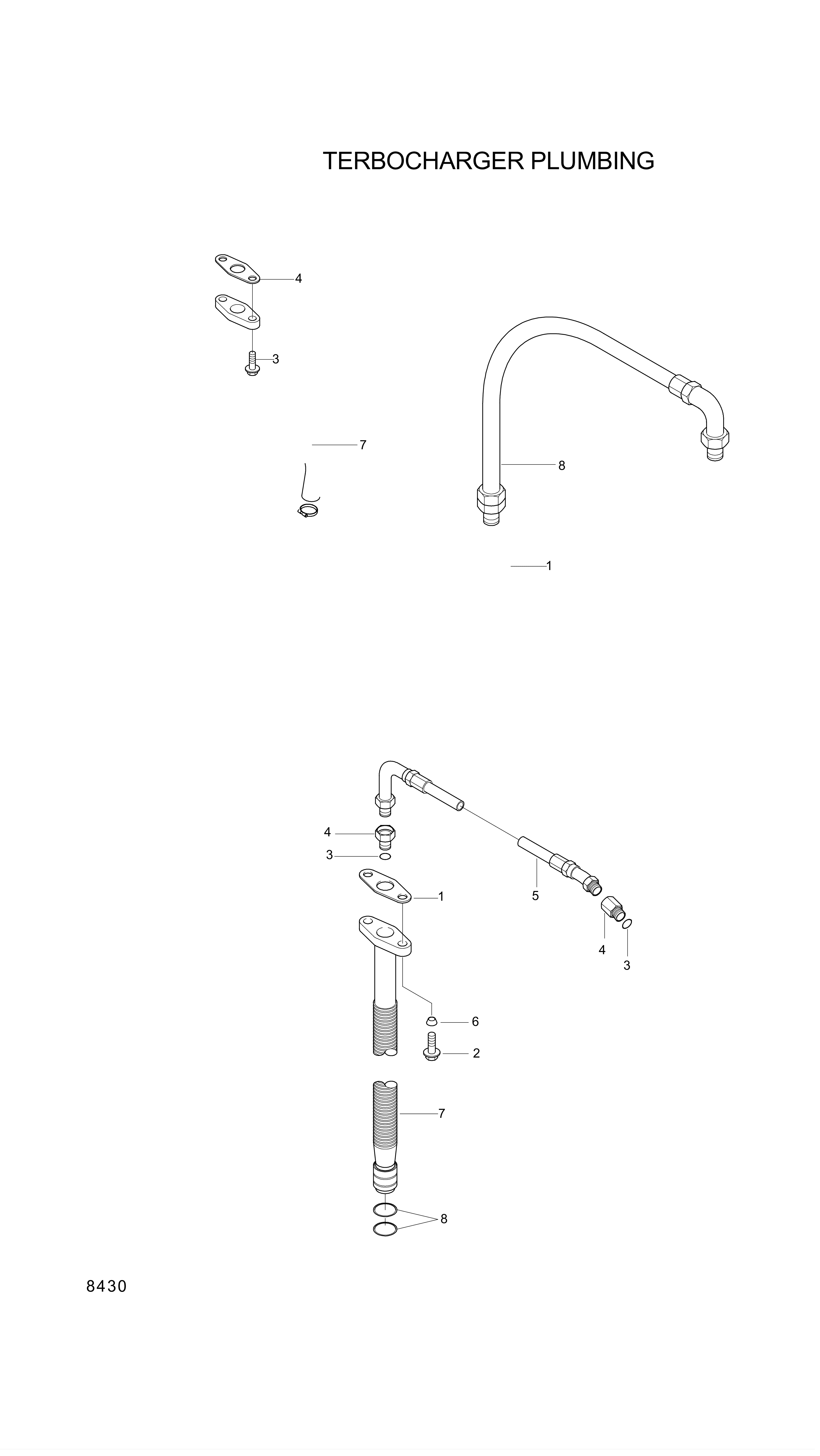 drawing for Hyundai Construction Equipment YUBP-07080 - PIPE-TURBO (figure 3)