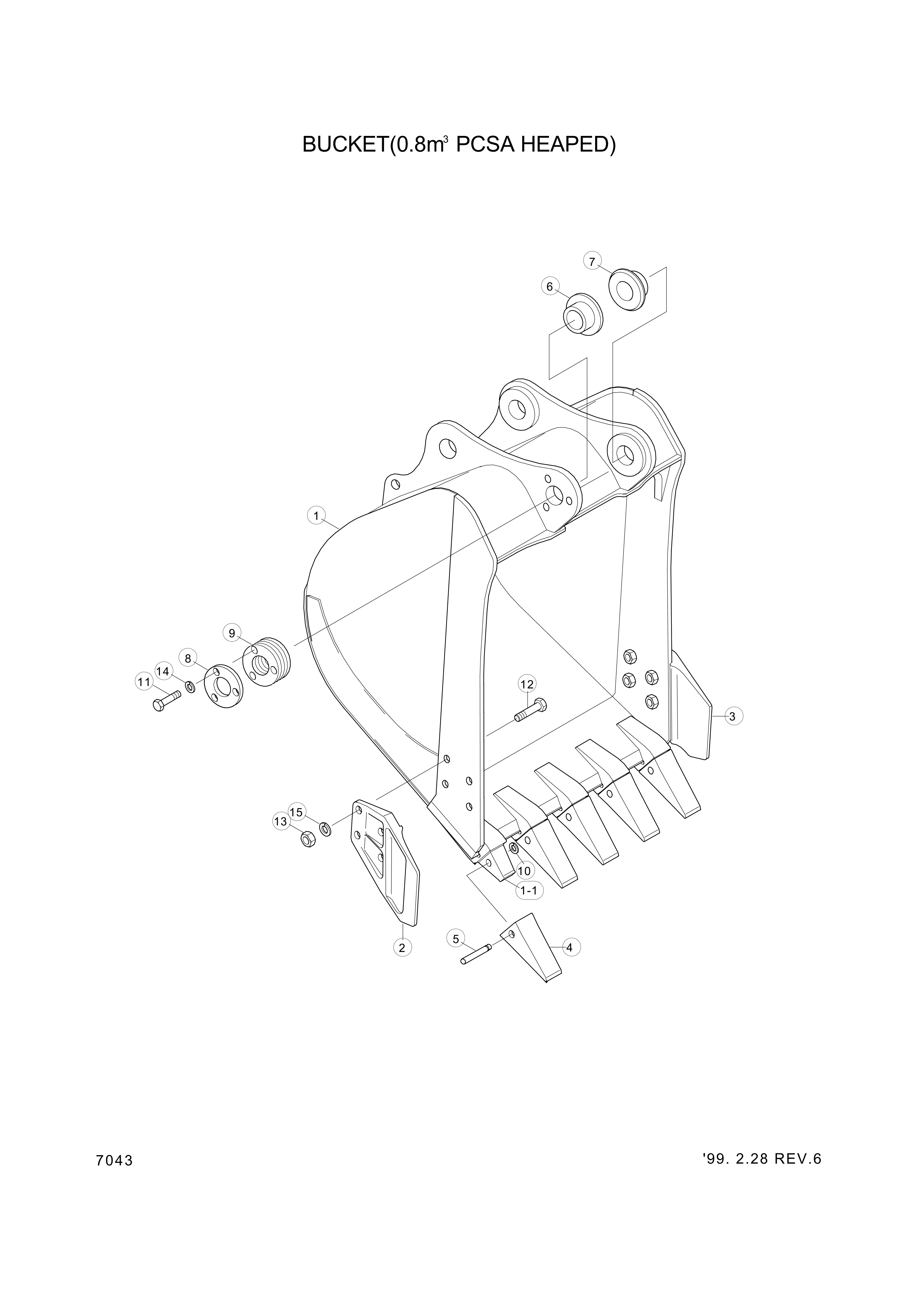 drawing for Hyundai Construction Equipment 61EK-11270 - BUSHING-PIN