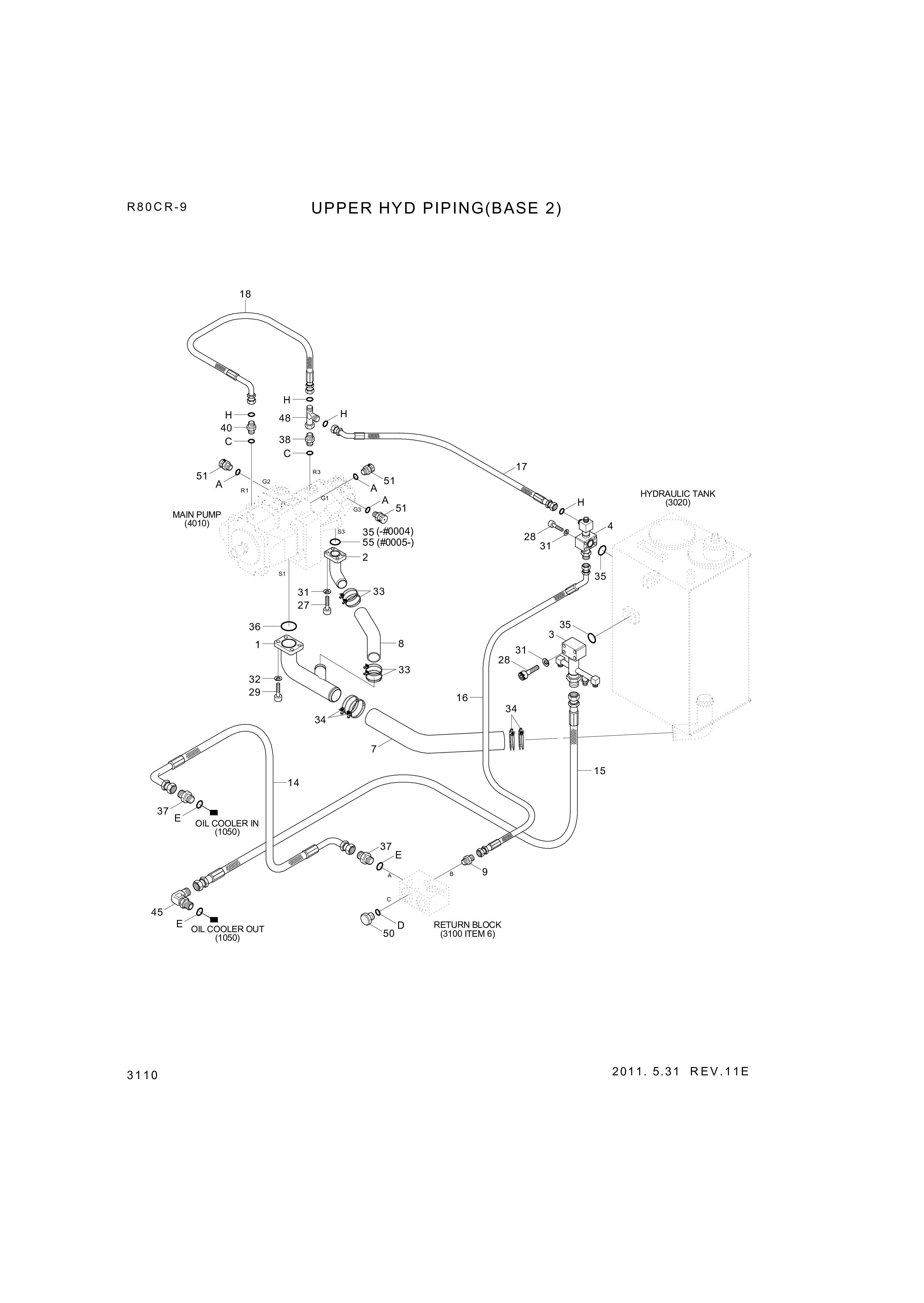 drawing for Hyundai Construction Equipment P930-082011 - HOSE ASSY-ORFS&THD (figure 4)