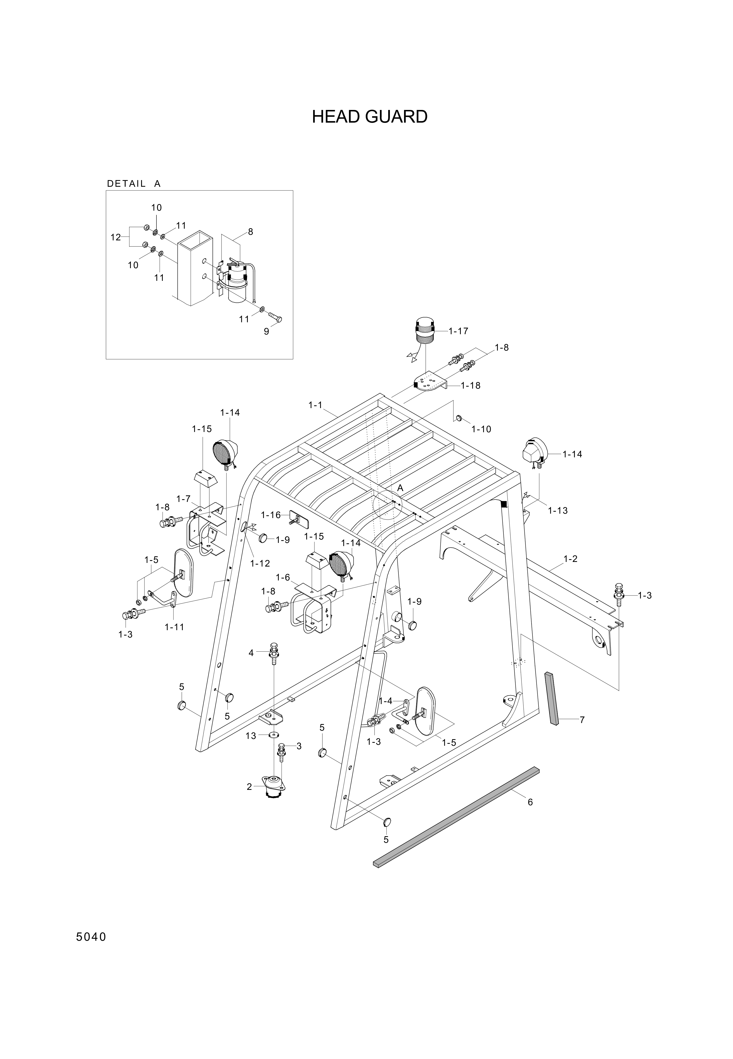 drawing for Hyundai Construction Equipment 21FF-10130 - LAMP-HEAD (figure 1)