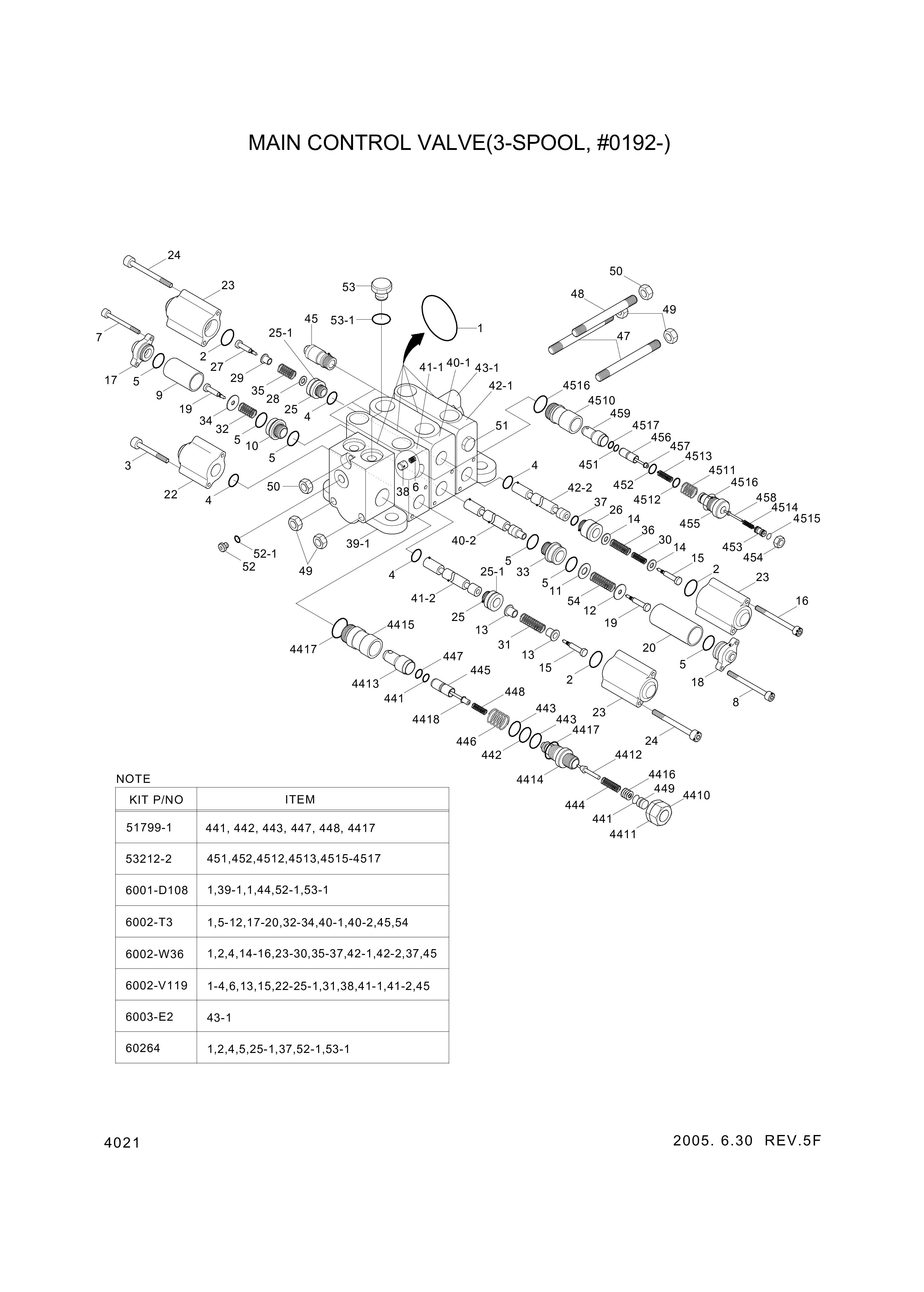 drawing for Hyundai Construction Equipment 6005-T3 - Housing-Spool