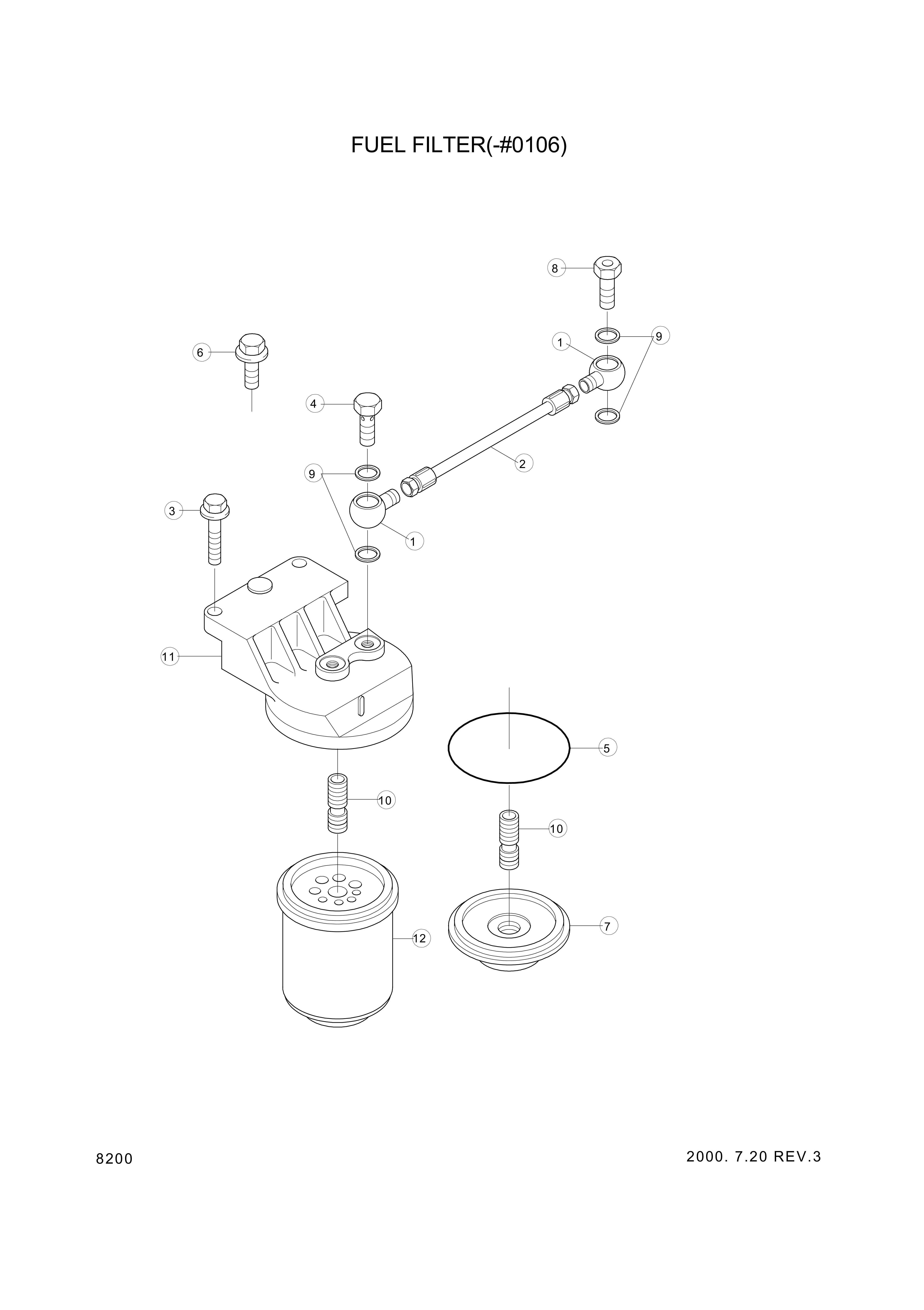 drawing for Hyundai Construction Equipment YUBP-05088 - HOSE-FLEXIBLE (figure 1)