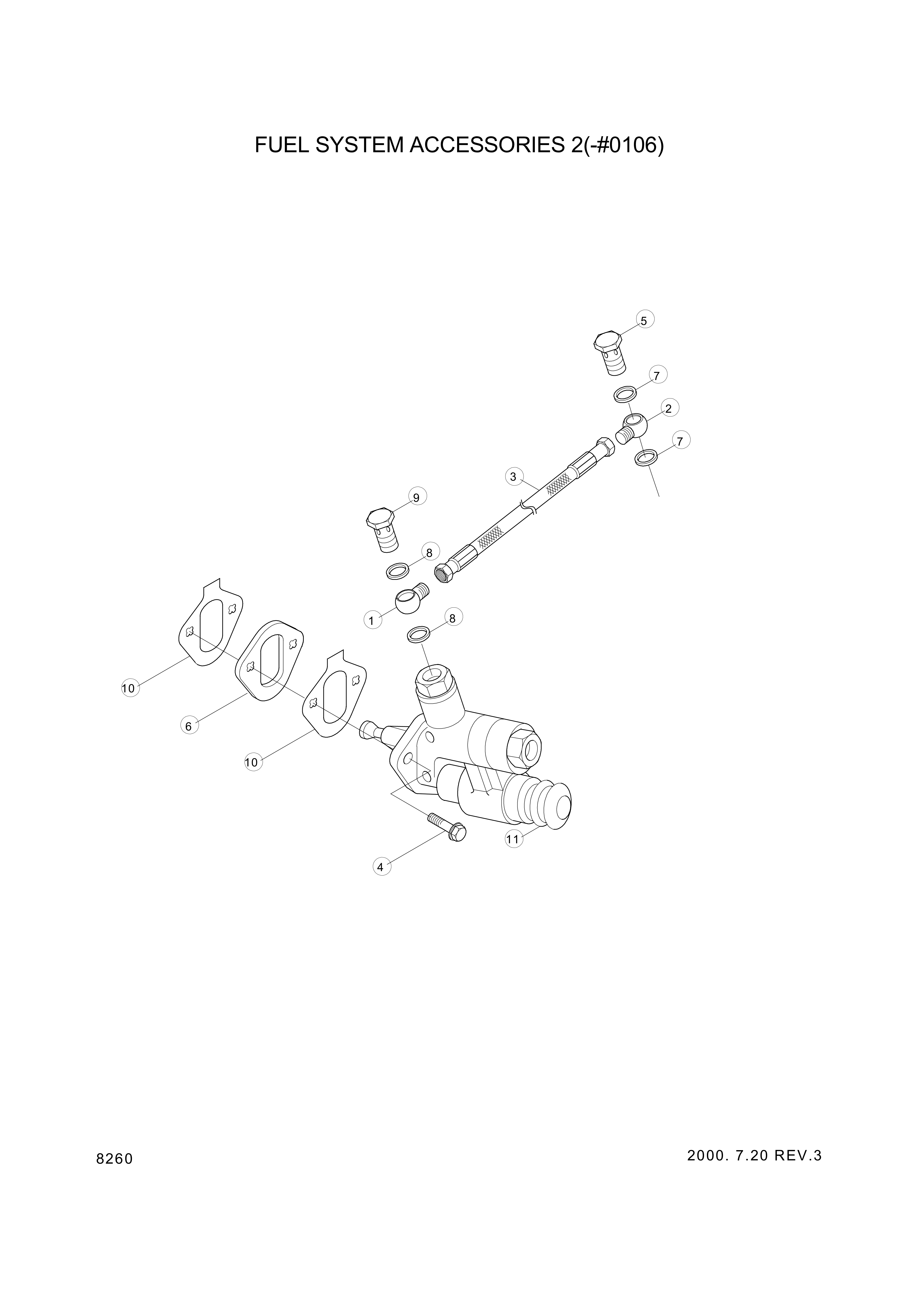 drawing for Hyundai Construction Equipment YUBP-05088 - HOSE-FLEXIBLE (figure 2)