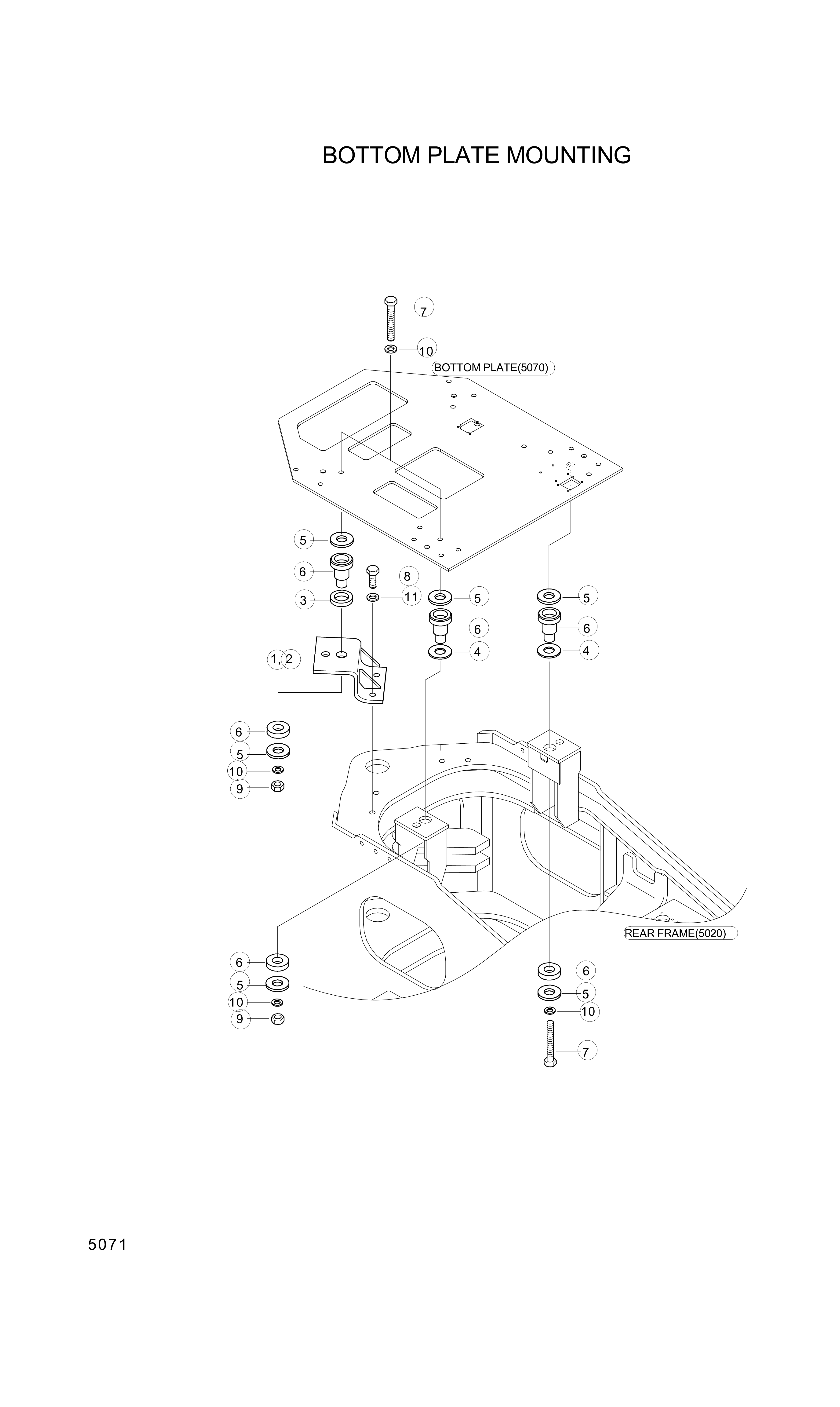 drawing for Hyundai Construction Equipment 74L4-00030 - BRACKET-LH