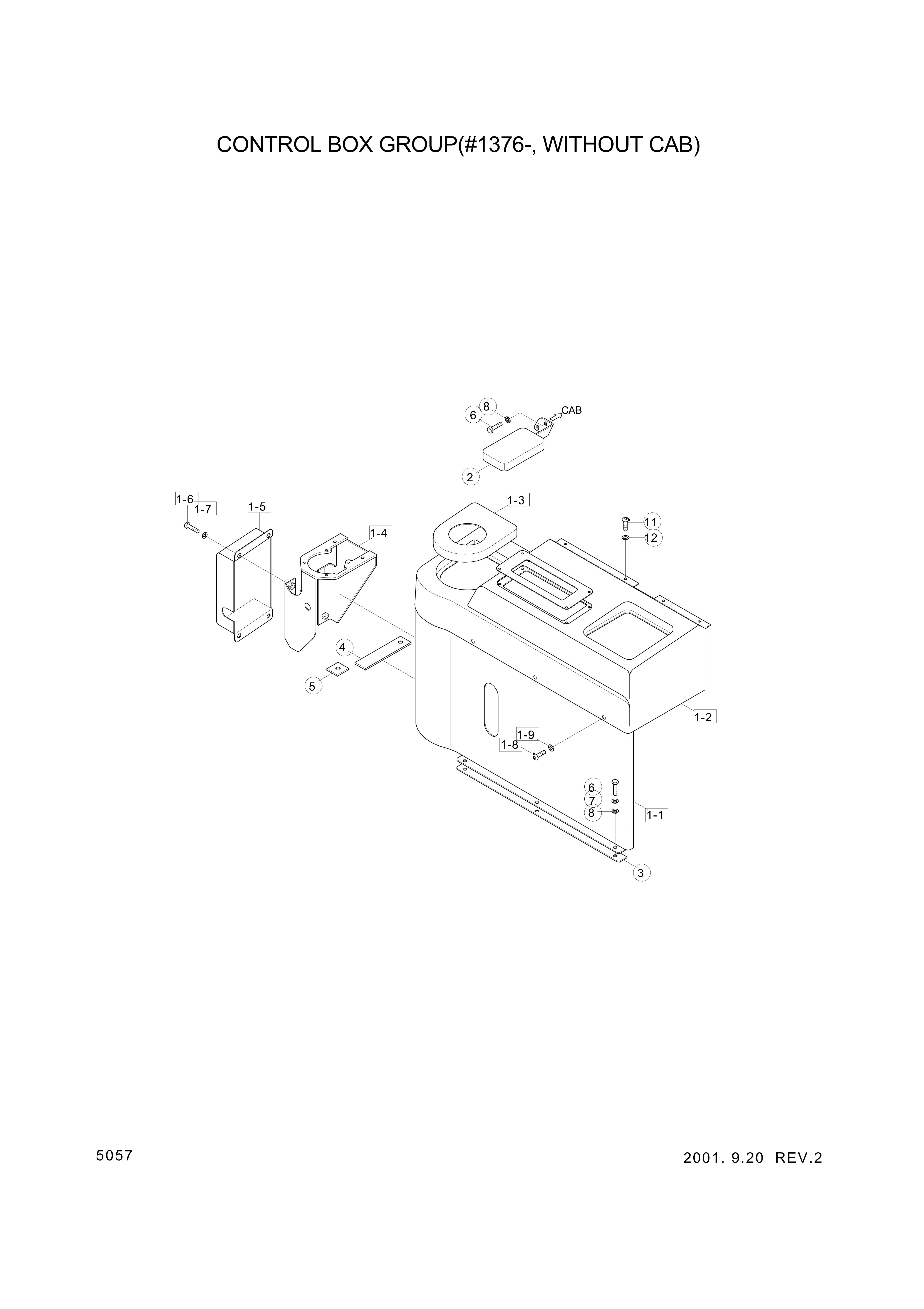 drawing for Hyundai Construction Equipment 74L4-20700 - BOX ASSY-CONTROL