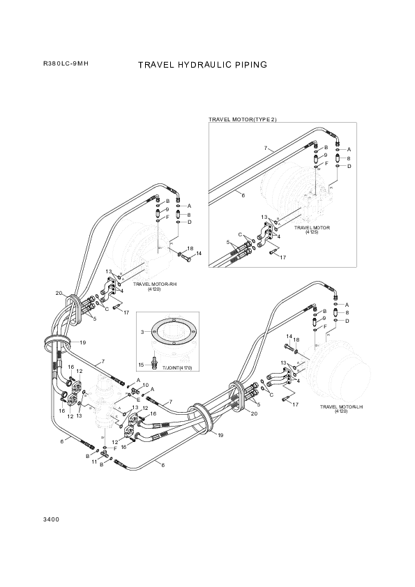 drawing for Hyundai Construction Equipment P980-167351 - HOSE ASSY-ORFS&FLG