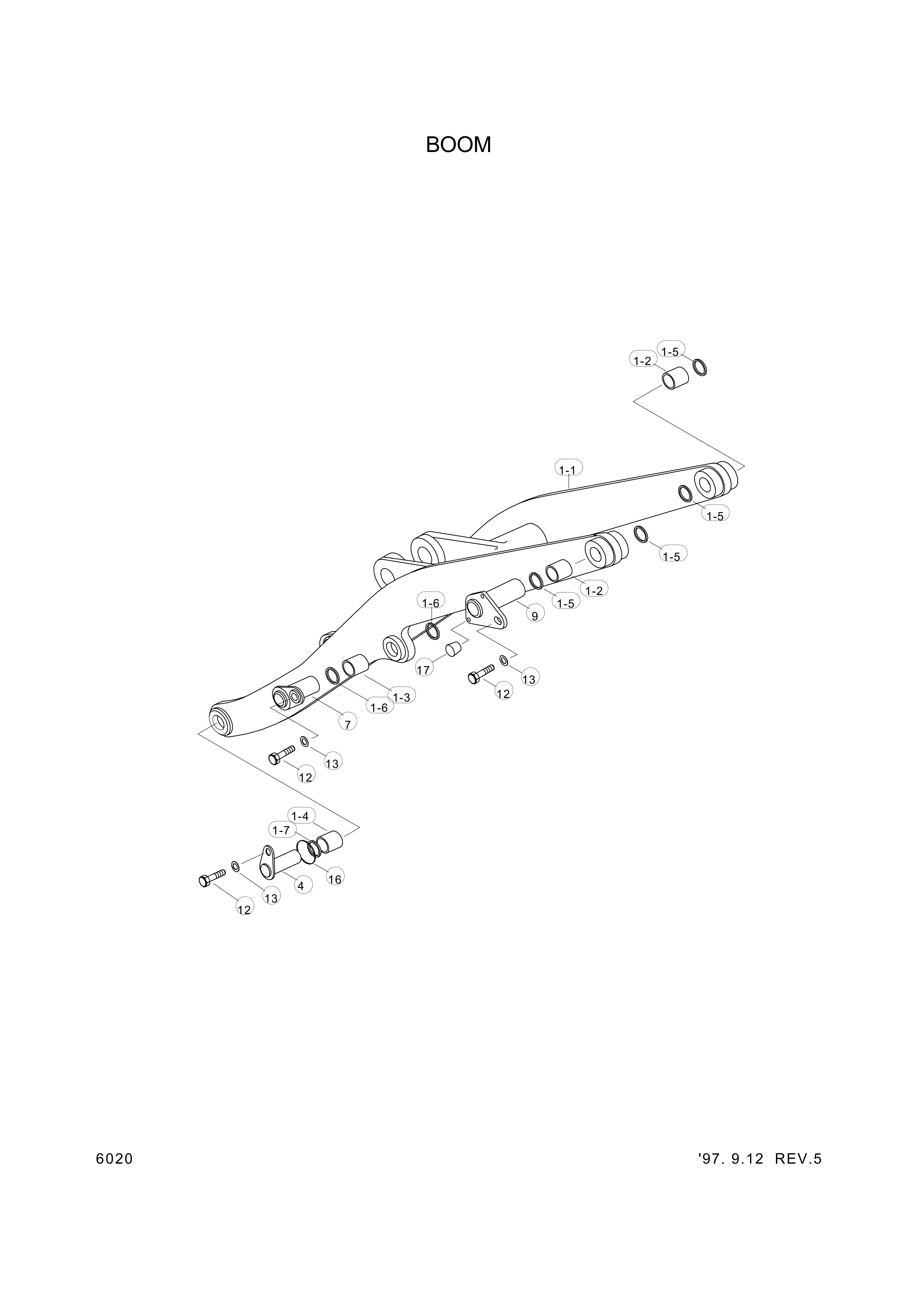drawing for Hyundai Construction Equipment 64L4-00022 - BODY-BOOM