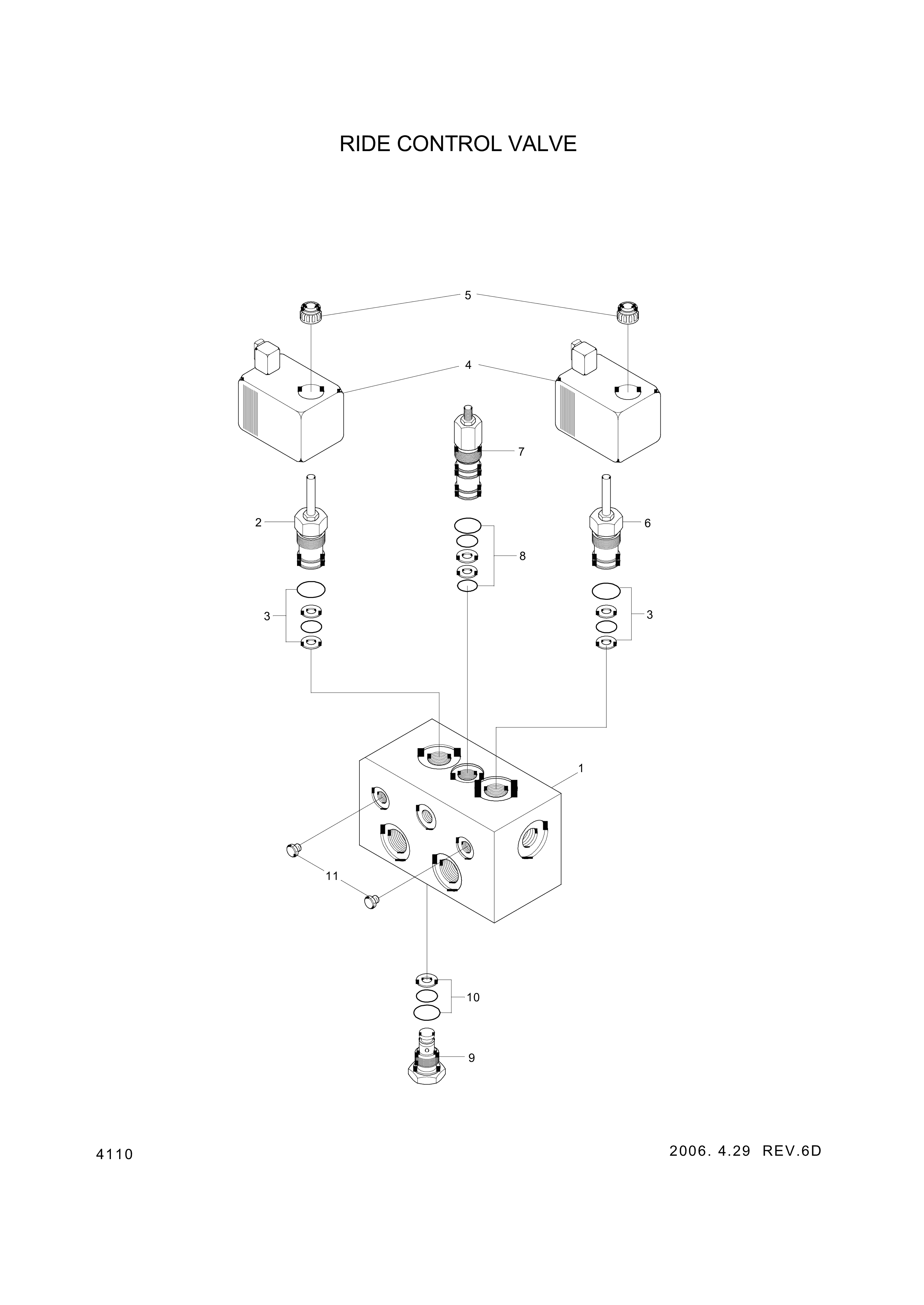 drawing for Hyundai Construction Equipment XKAL-00041 - VALVE-REDUCING (figure 4)