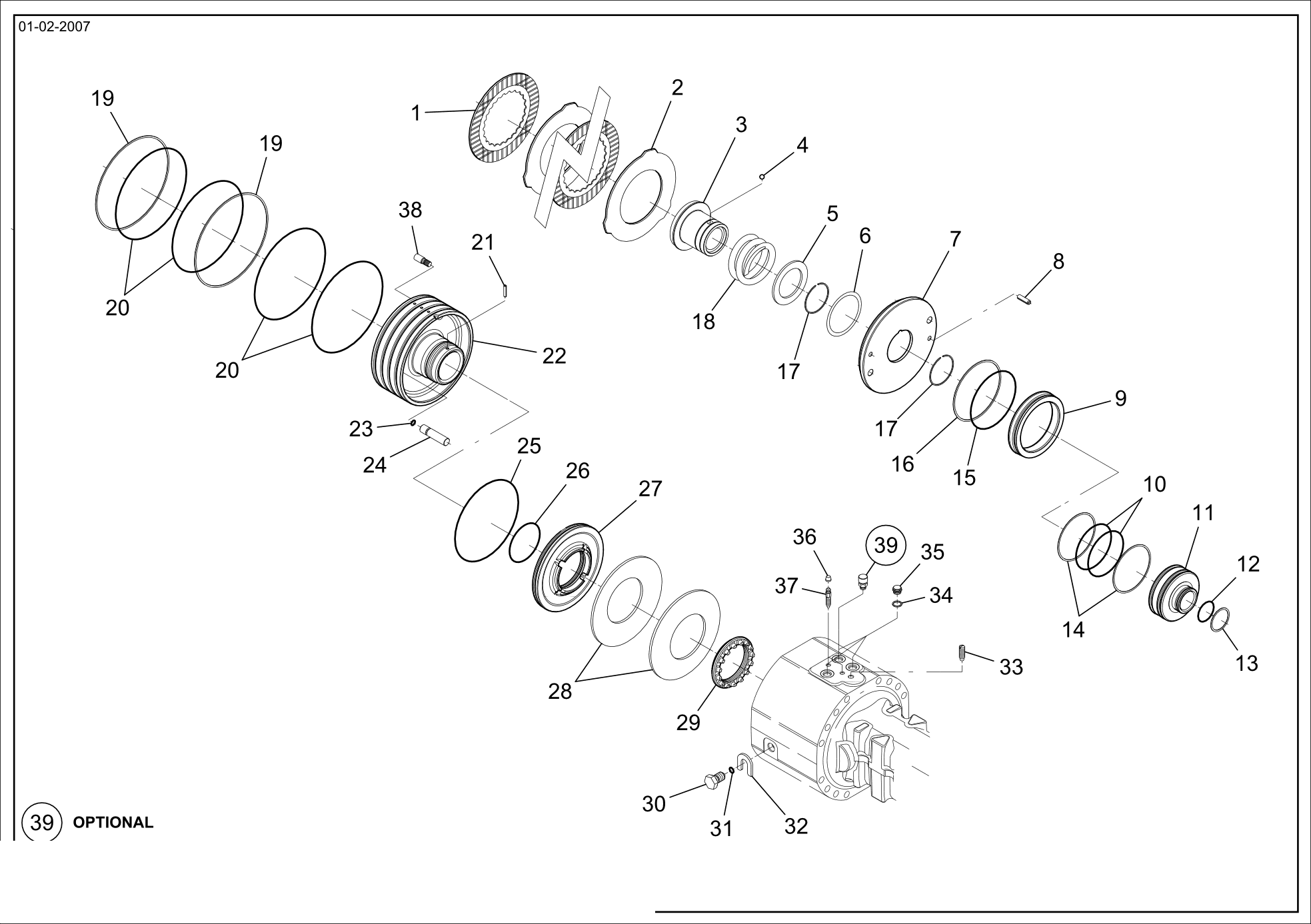drawing for OMEGA LIFT 10.401.70.837 - BACK - UP RING (figure 2)