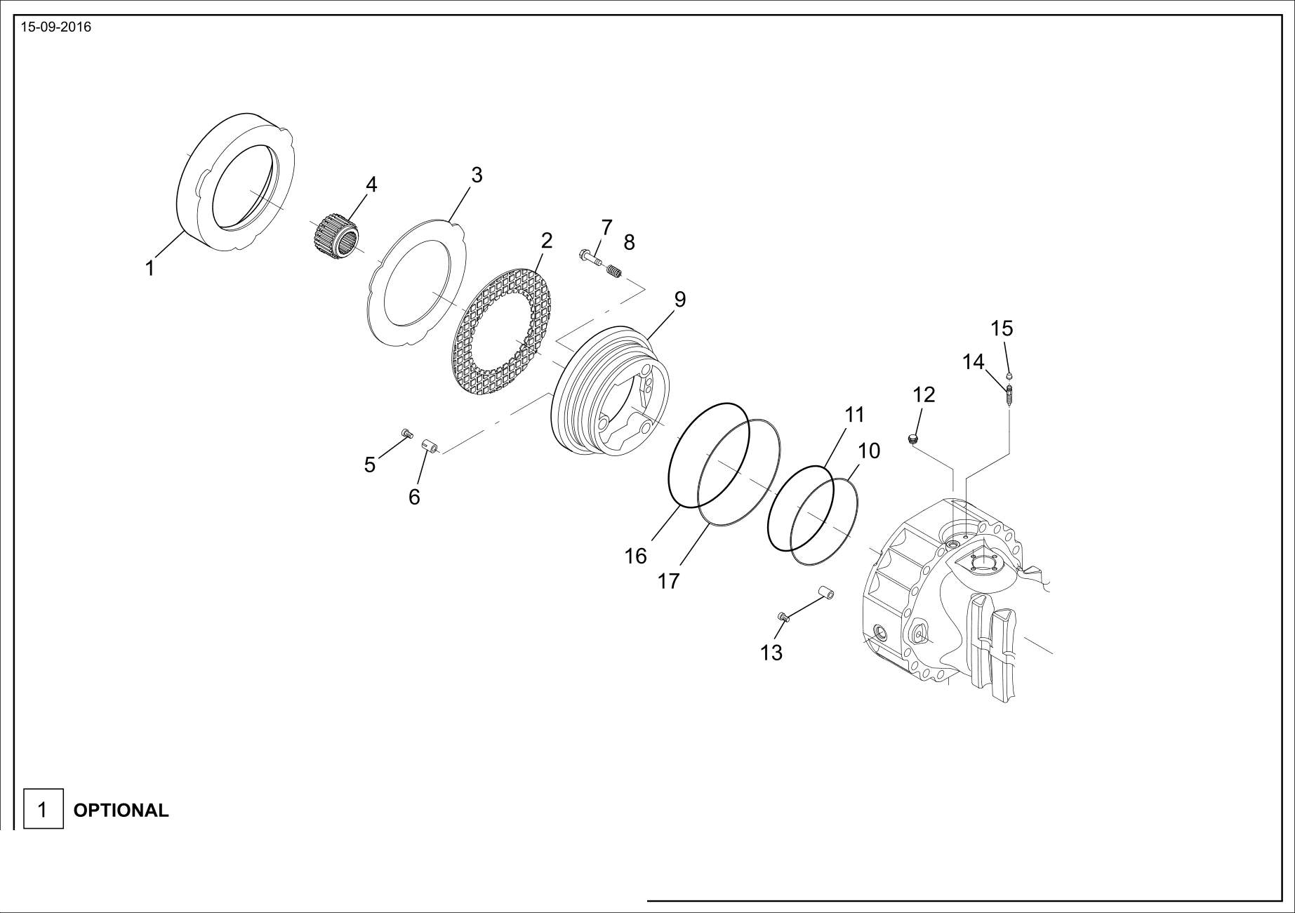 drawing for MERLO 048693 - INTERMEDIATE BRAKE DISC (figure 2)