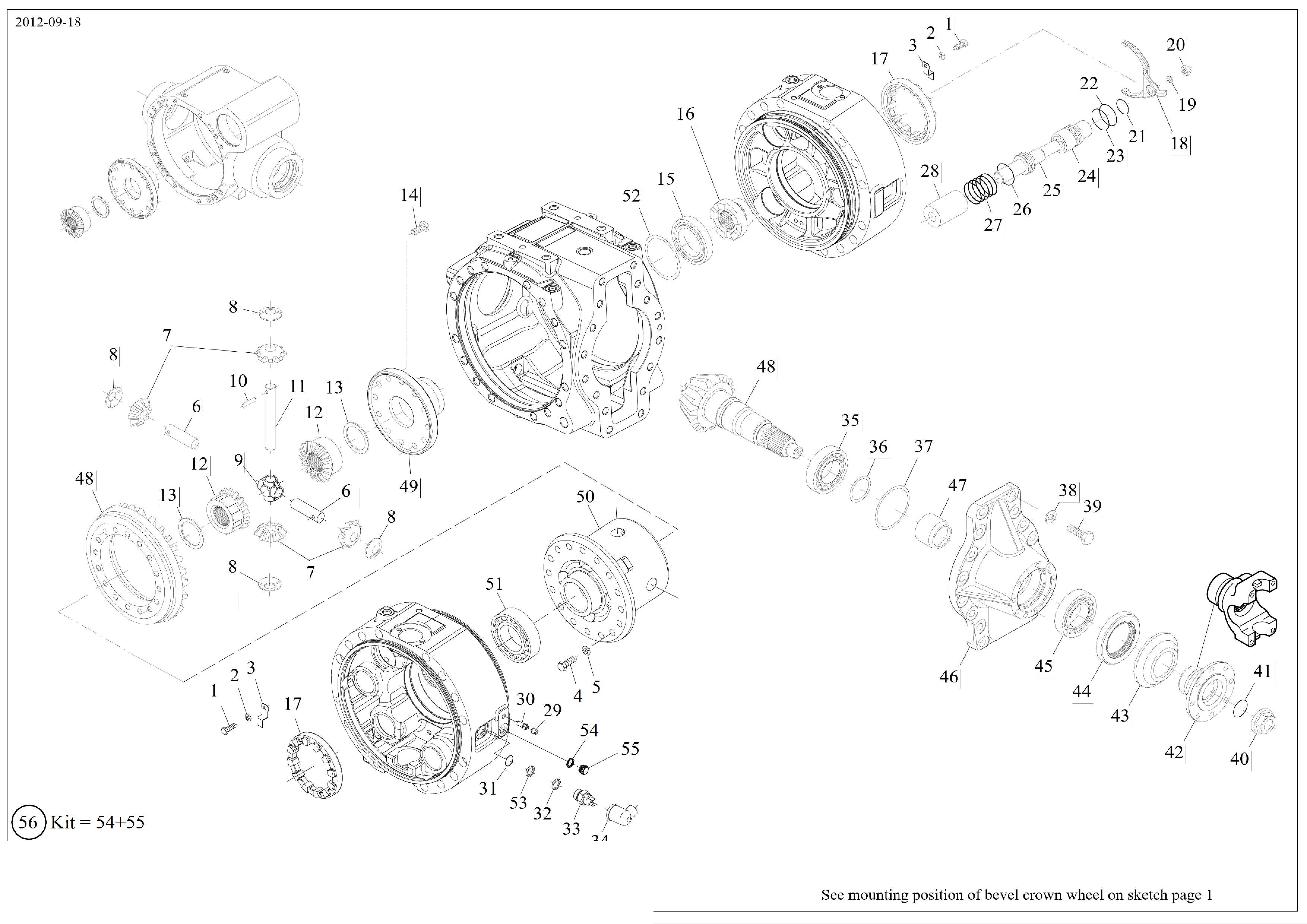 drawing for CNH NEW HOLLAND 71486287 - DIFFERENTIAL CARRIER (figure 5)