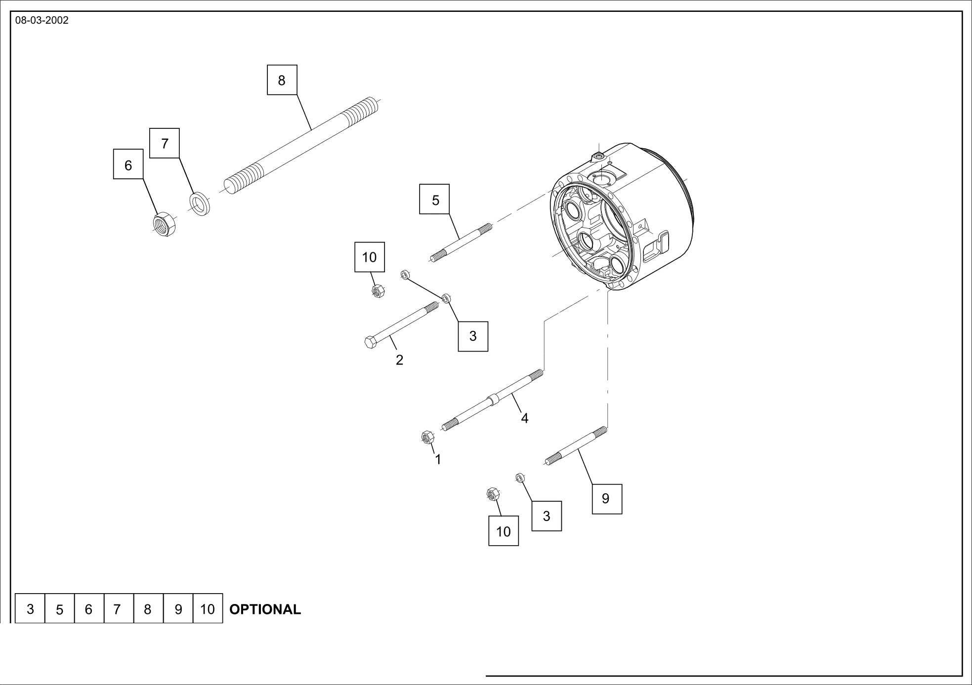 drawing for Hyundai Construction Equipment ZTAM-00604 - BOLT (figure 2)
