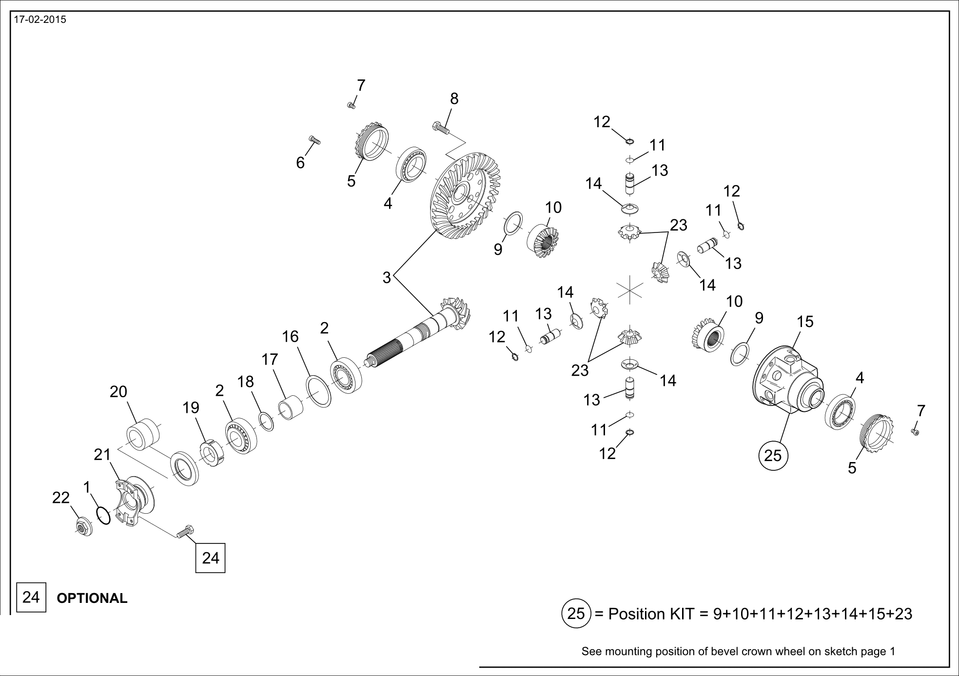 drawing for GEHL 102580 - BEVEL GEAR SET (figure 1)