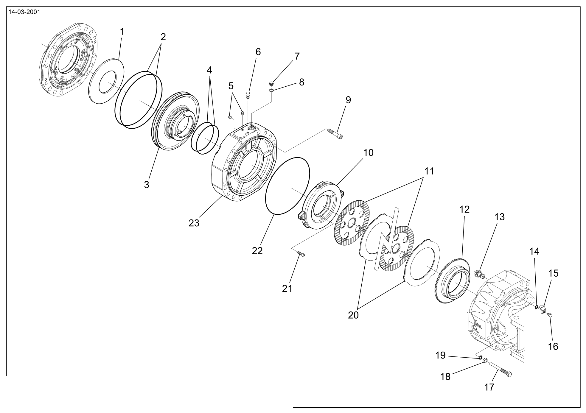 drawing for FAI HU1127061 - INTERMEDIATE BRAKE DISC (figure 3)