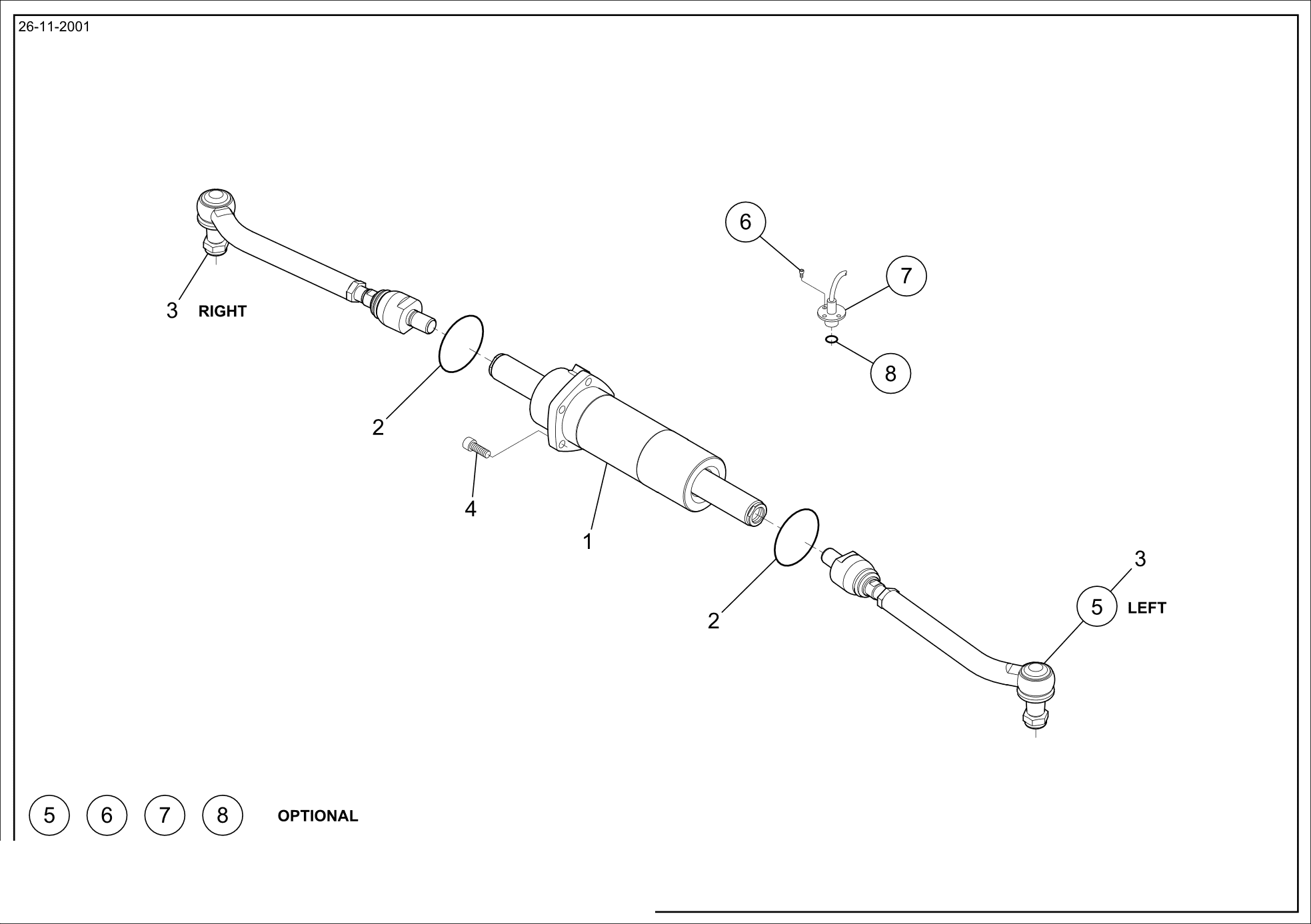 drawing for CNH NEW HOLLAND 72111395 - ARTICULATED TIE ROD