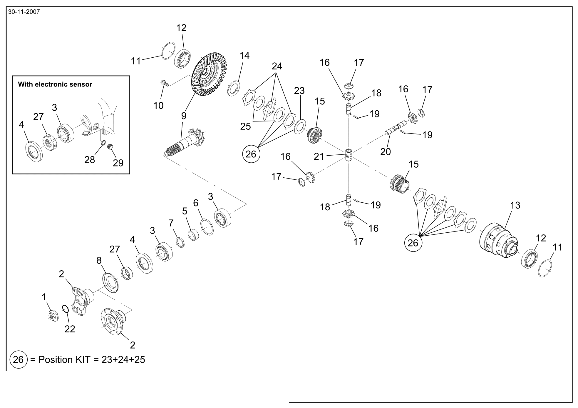 drawing for VENIERI 243.3.154 - DIFFERENTIAL CARRIER (figure 4)