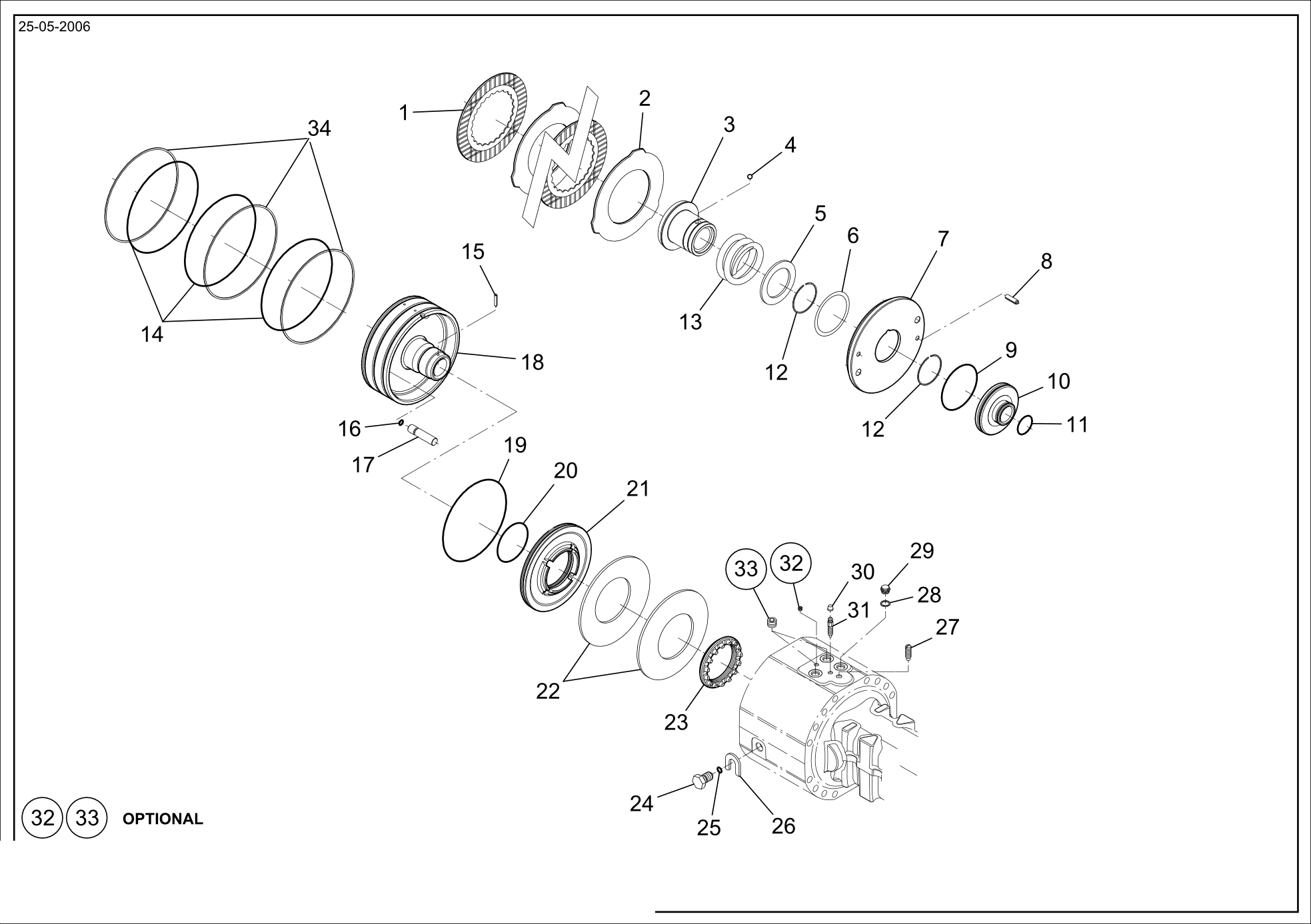 drawing for WACKER NEUSON 1000105951 - INTERMEDIATE BRAKE DISC (figure 3)