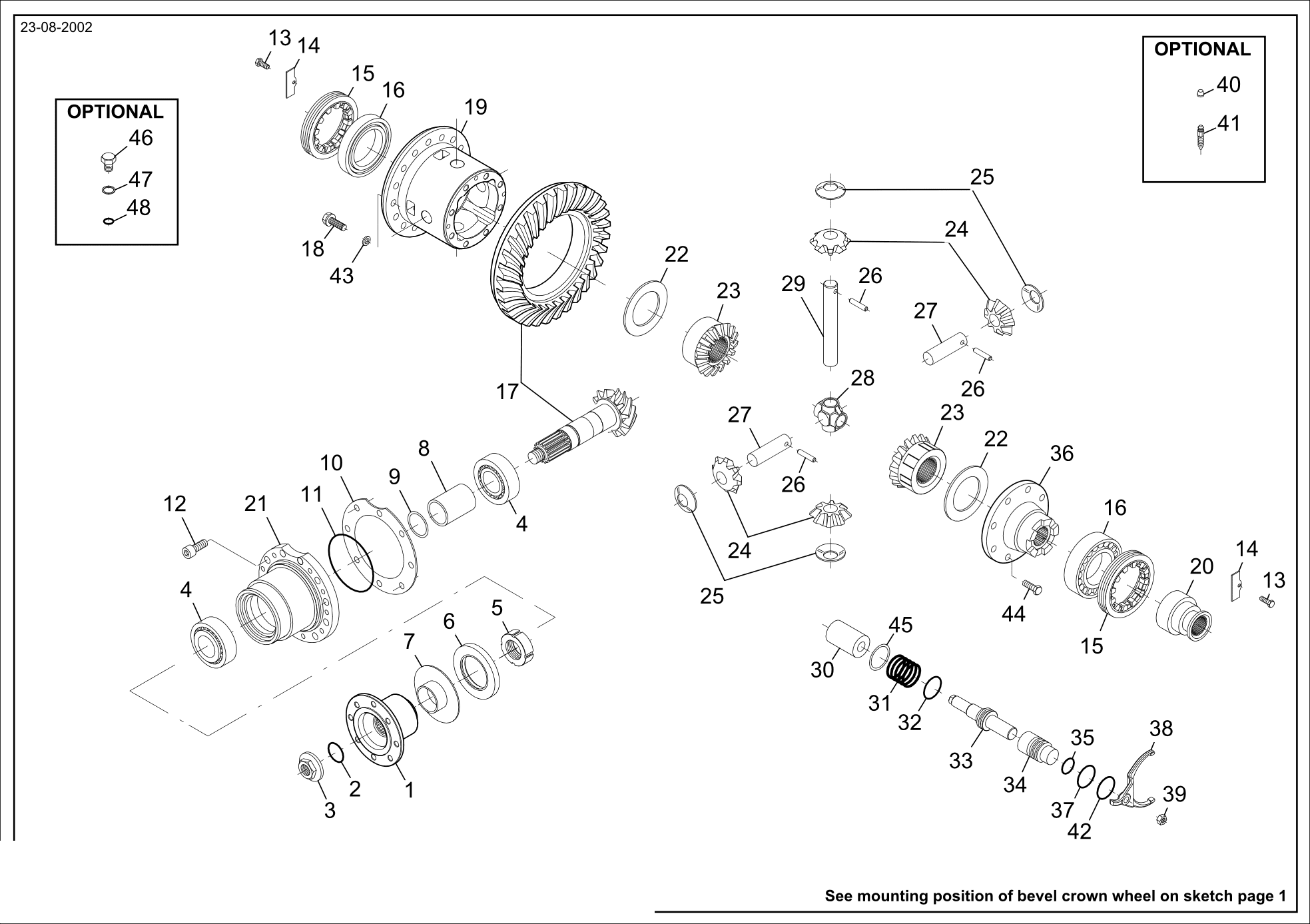 drawing for CNH NEW HOLLAND 71489358 - DIFFERENTIAL SIDE GEAR