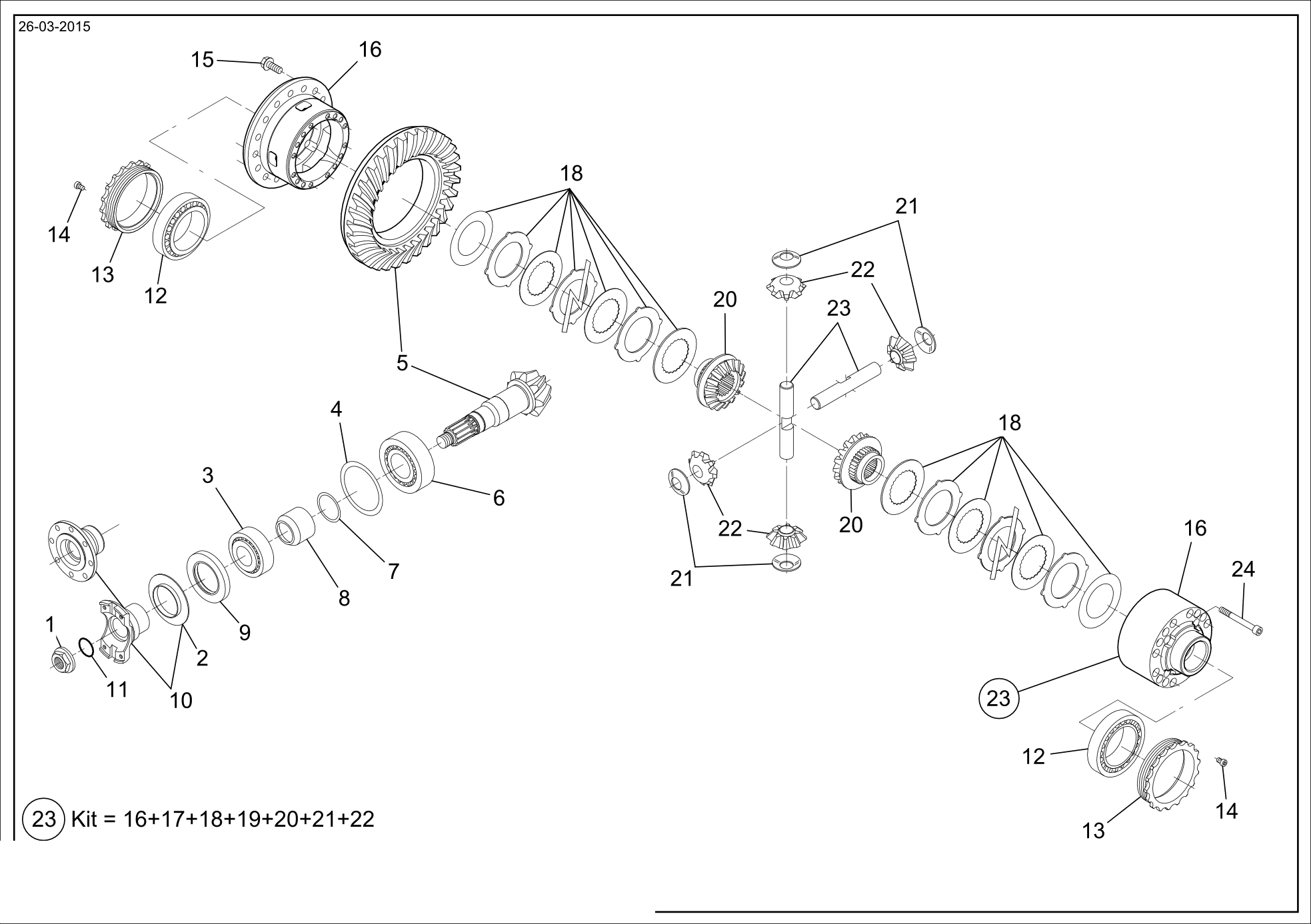 drawing for CNH NEW HOLLAND 87701704 - BEVEL GEAR SET